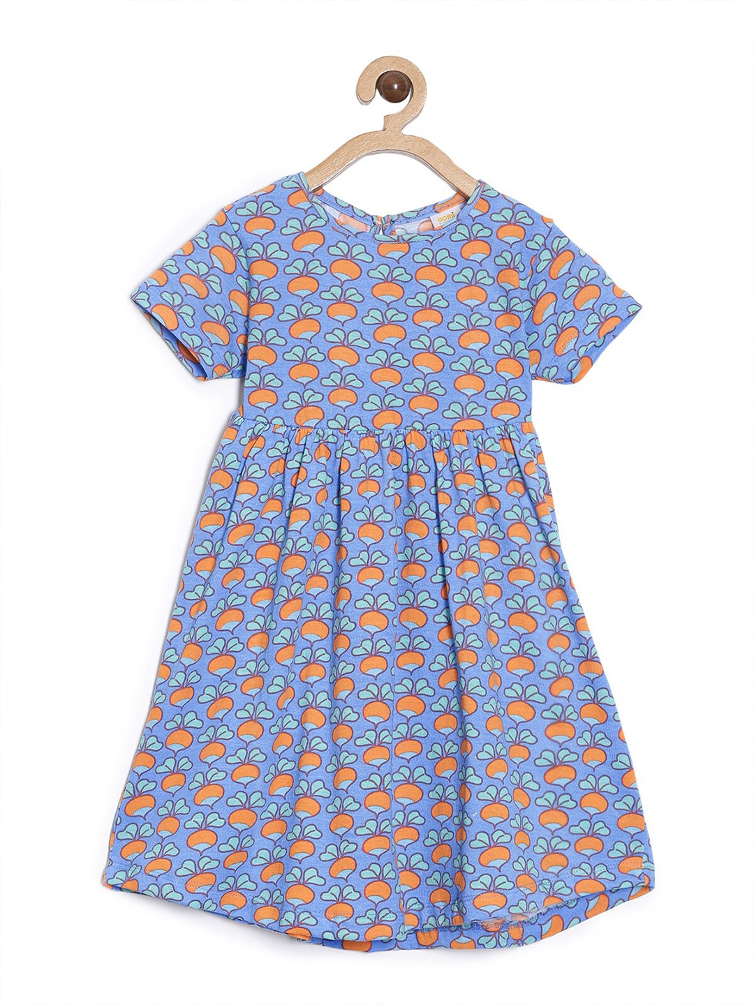 

Aomi Turquoise Blue Floral Cotton Dress