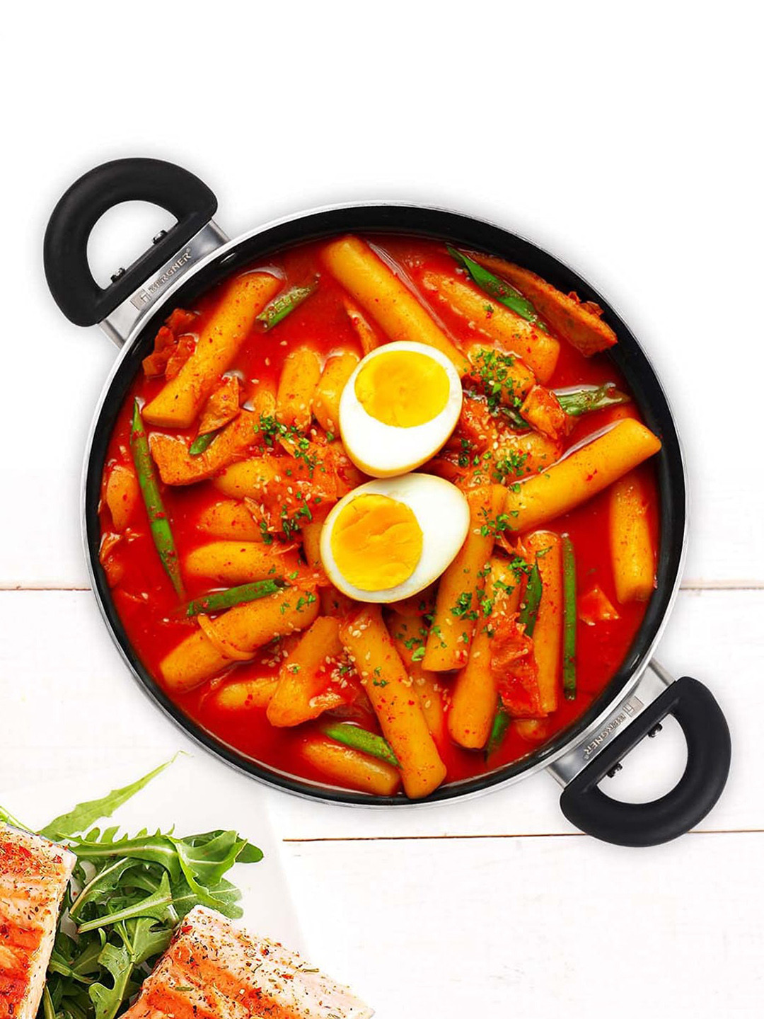 

BERGNER Black Solid Non-stick Kadhai With Lid