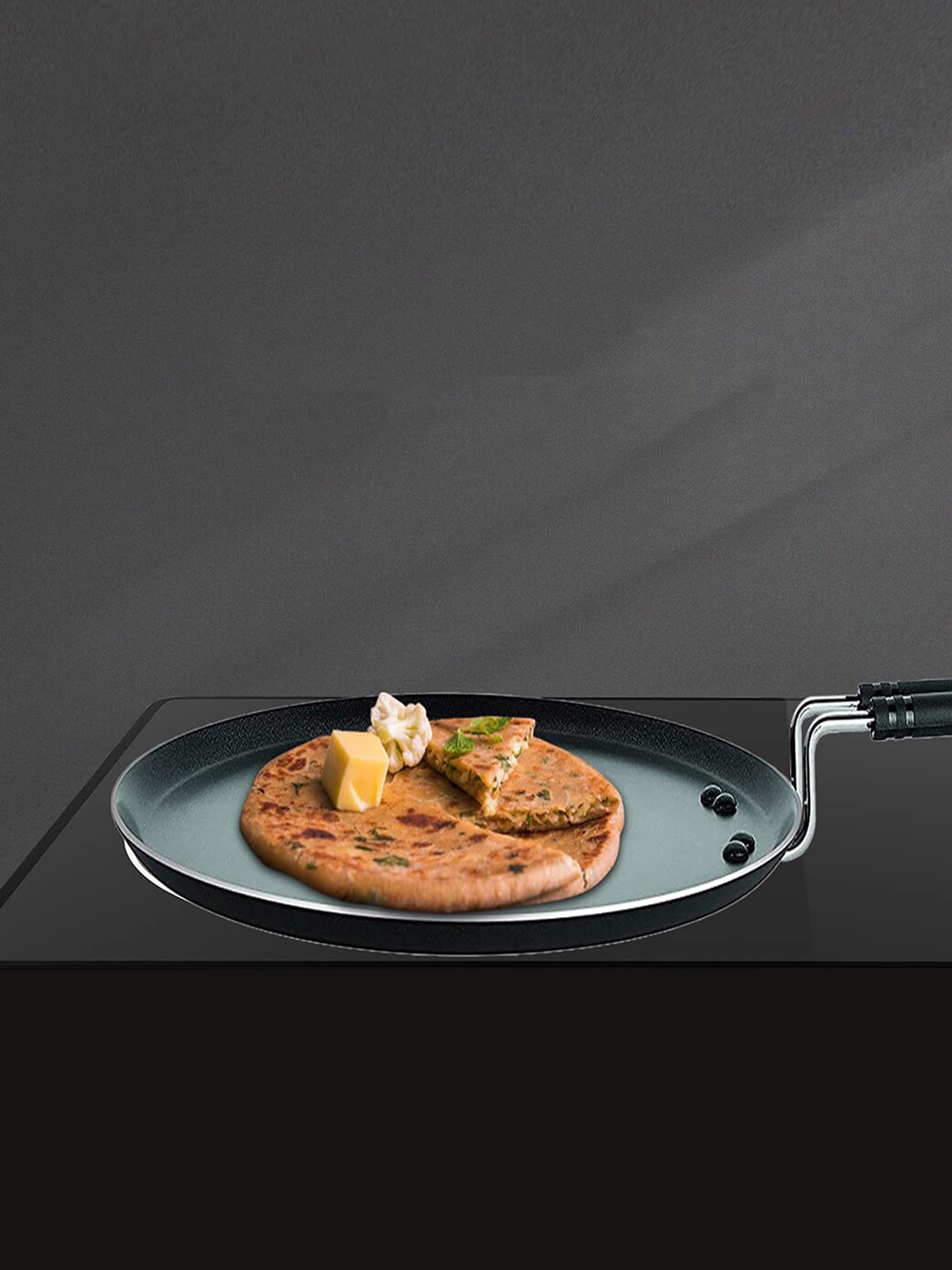 

BERGNER Black & Silver-Toned Aluminium Non-Stick Tawa