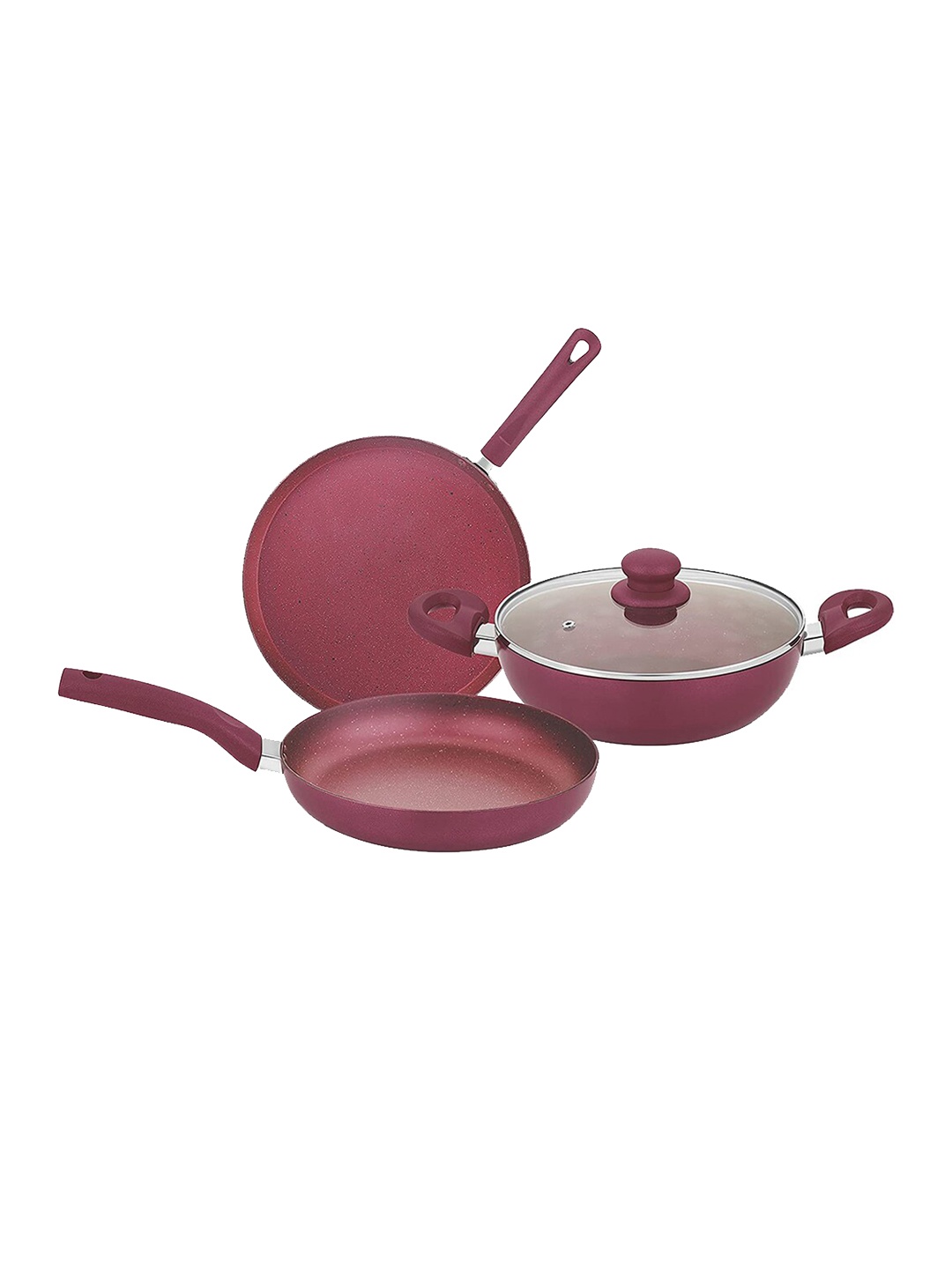 

BERGNER Set Of 4 Red Sherry Non-Stick Cookware Set