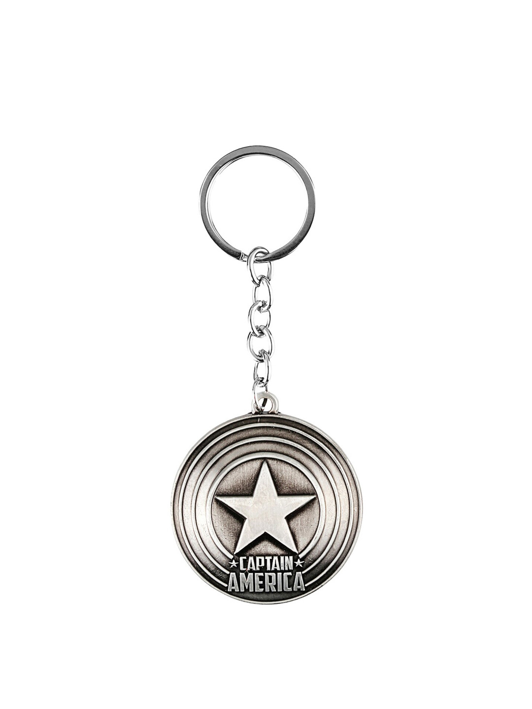 

Marvel Silver-Toned Captain America Shield Metal Keychain