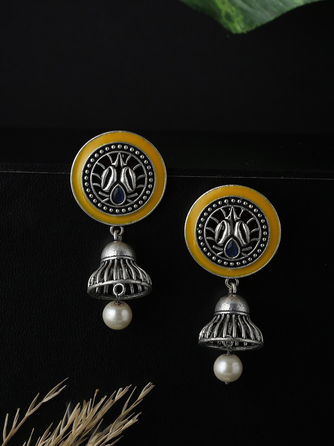

kashwini Yellow Contemporary Drop Earrings
