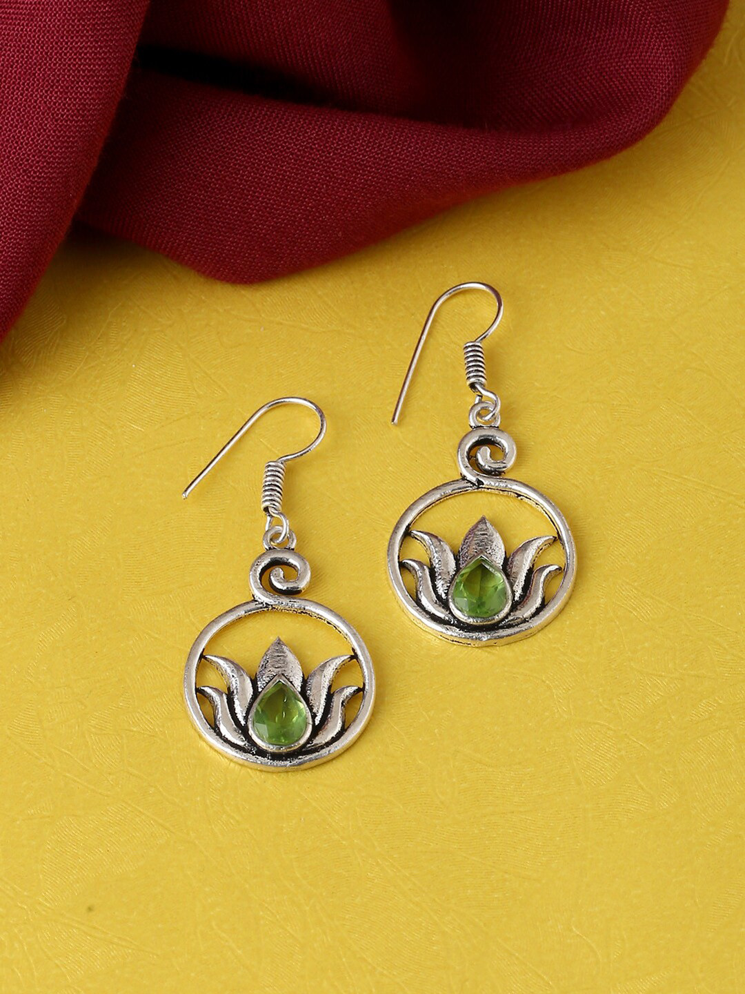 

kashwini Green Contemporary Drop Earrings