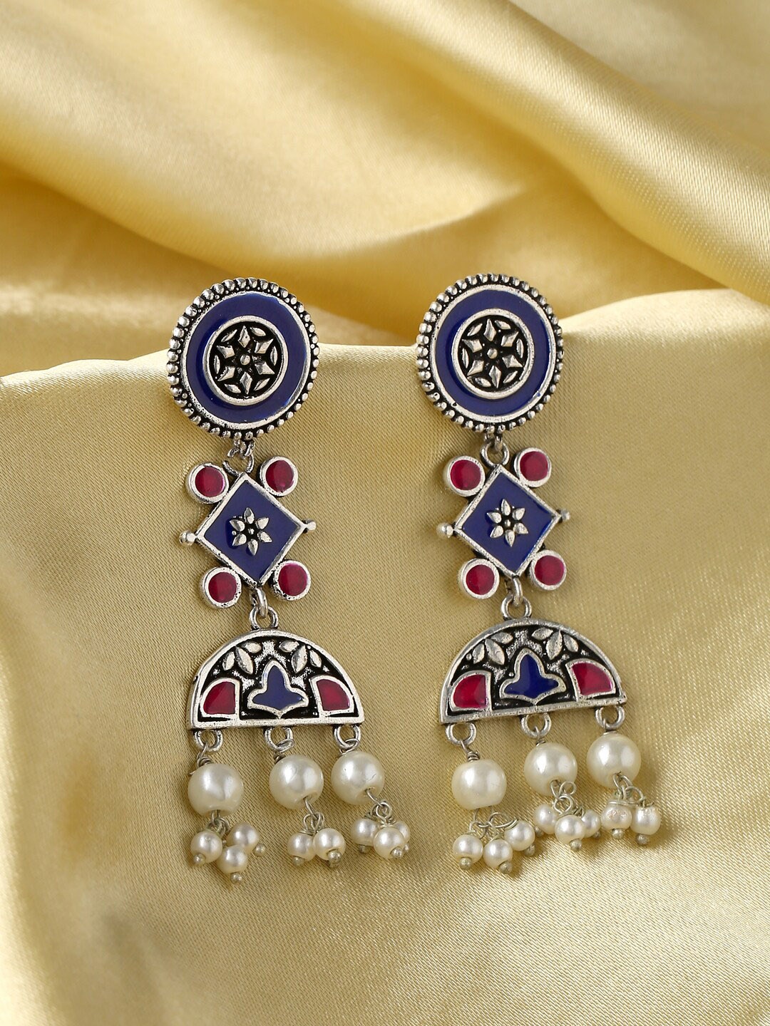 

kashwini Blue Contemporary Drop Earrings