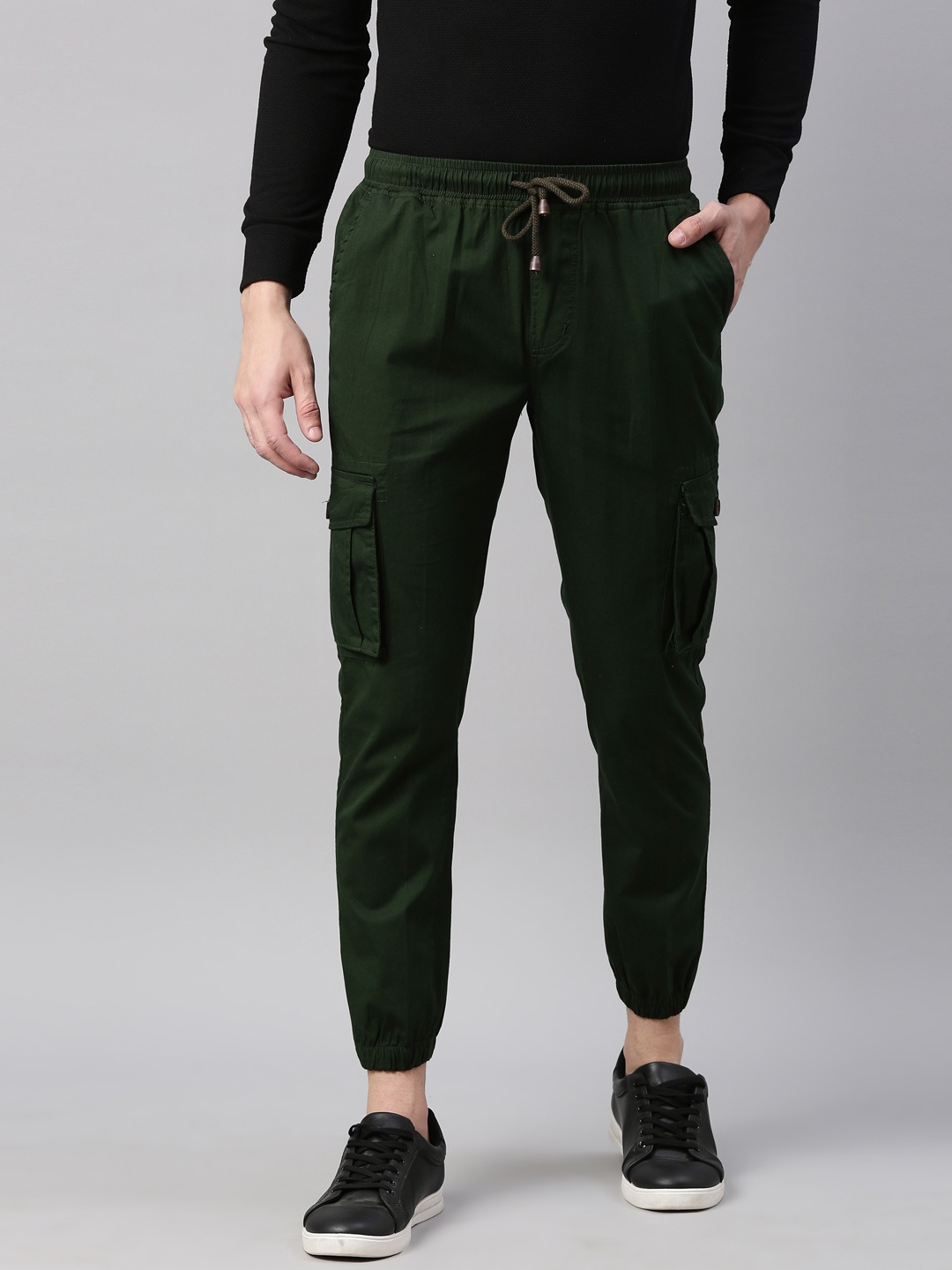 

CINOCCI Men Green Joggers Trousers