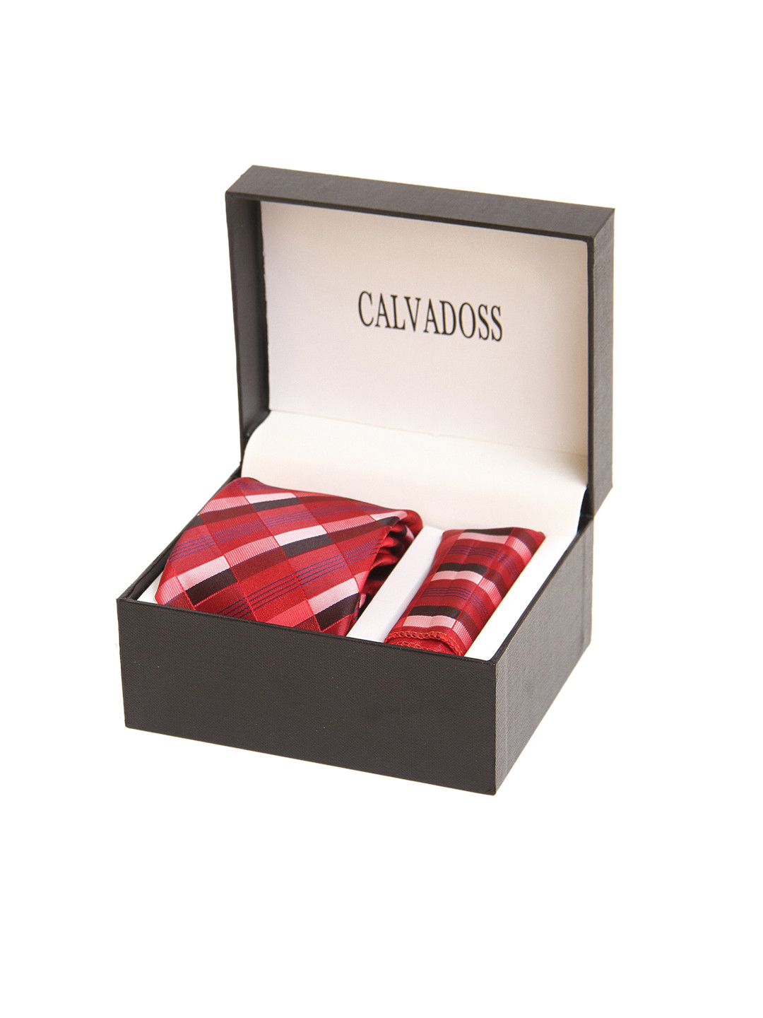 

Calvadoss Men Red & Black Checked Accessory Gift Set