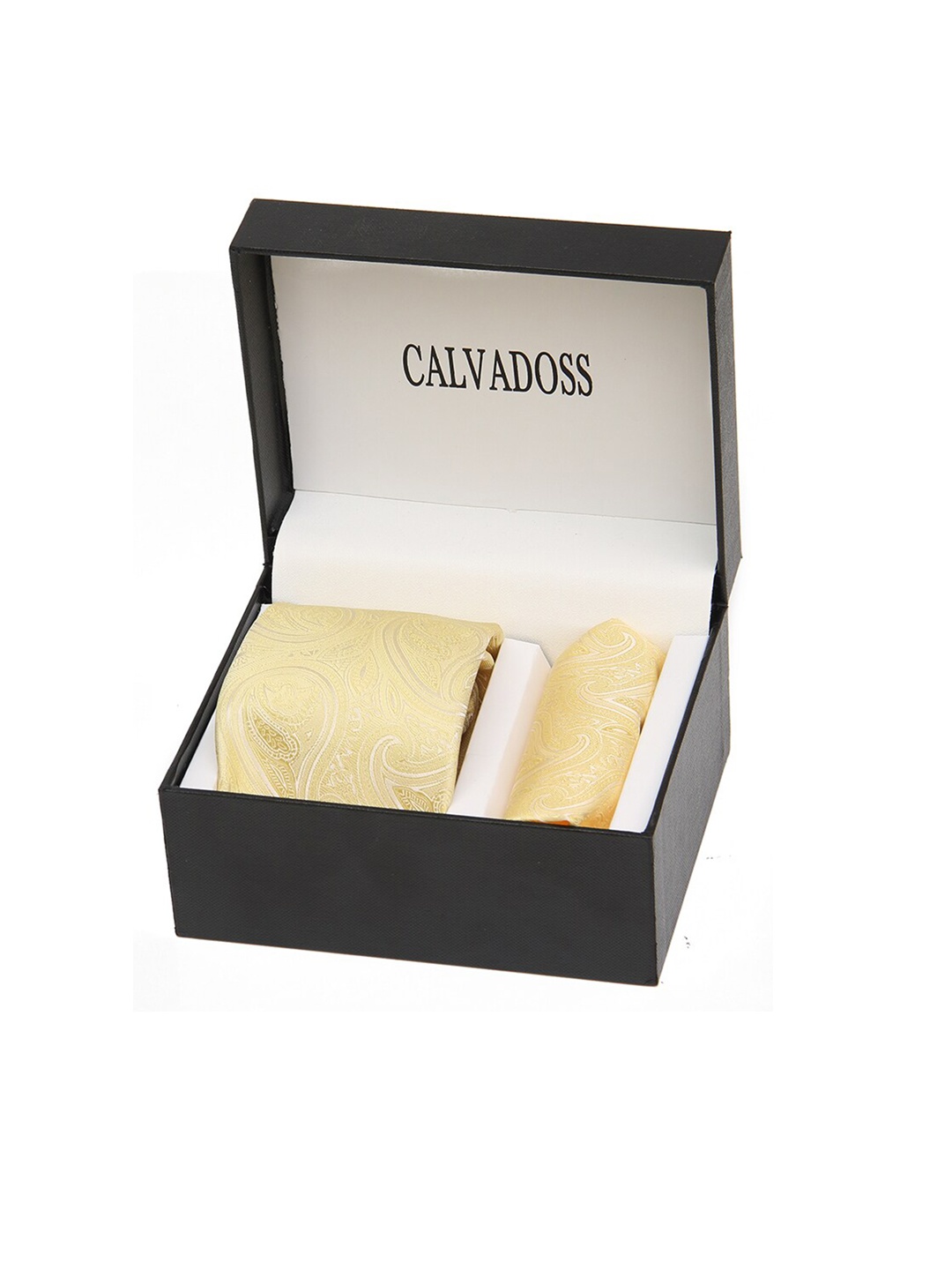 

Calvadoss Men Yellow Printed Accessory Gift Set