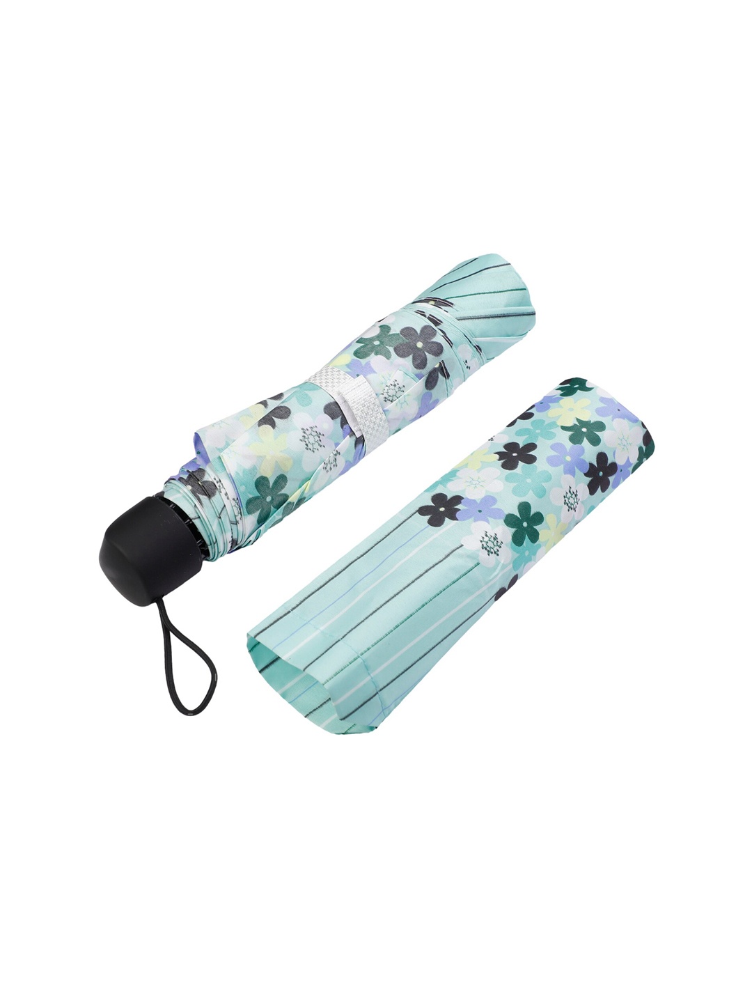 

LOOM LEGACY Sea Green Floral Printed 3 Fold Umbrella