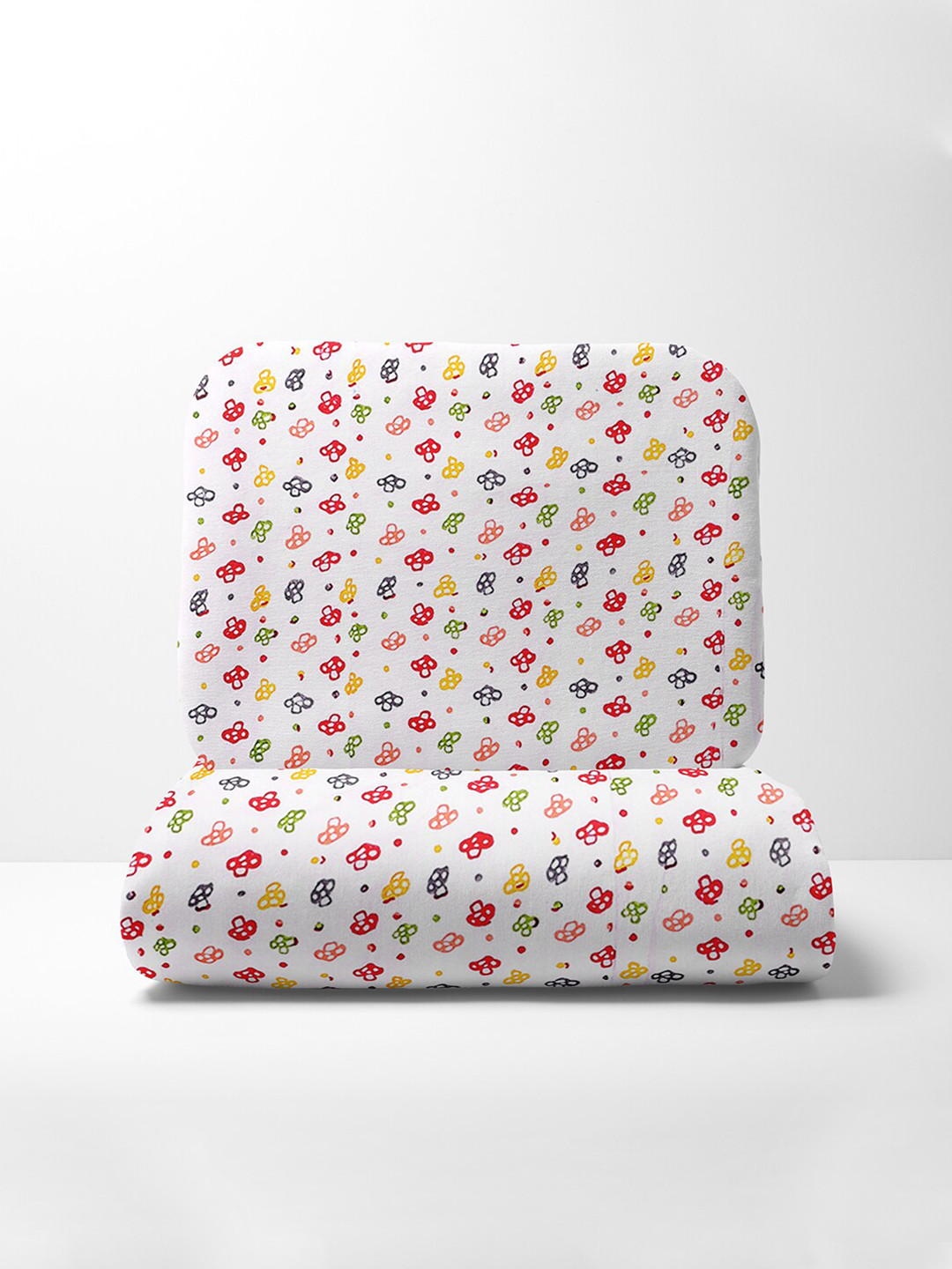 

Moms Home White & Red Floral Printed Mild Winter 200 GSM Single Bed Quilt