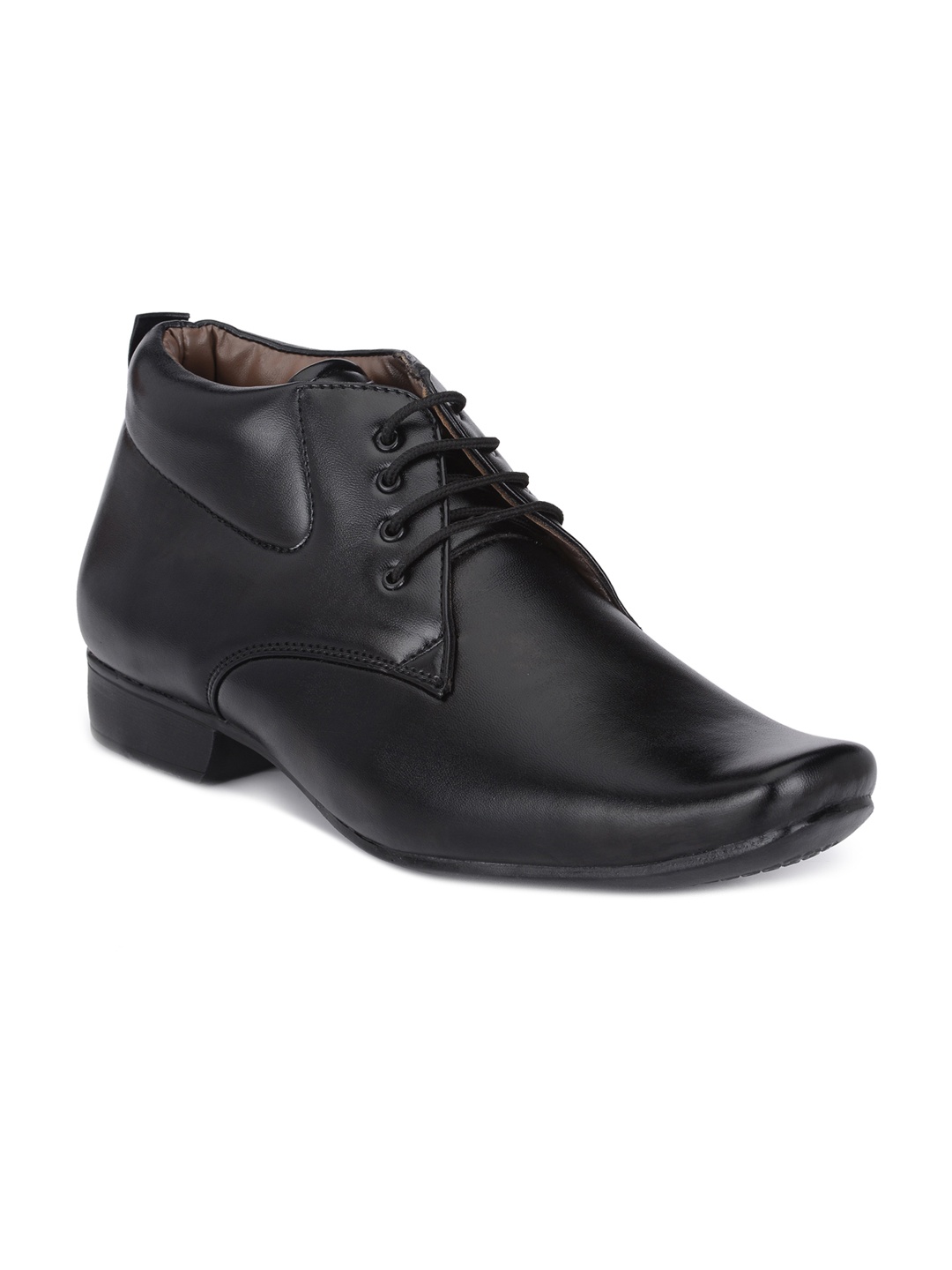 

John Karsun Men Black Solid Formal Derbys