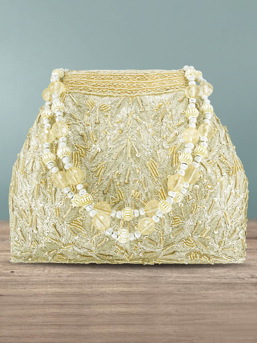 

Peora Gold-Toned Embellished Potli Clutch