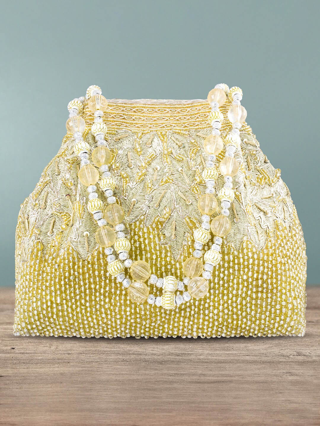 

Peora Gold-Toned Embellished Potli Clutch