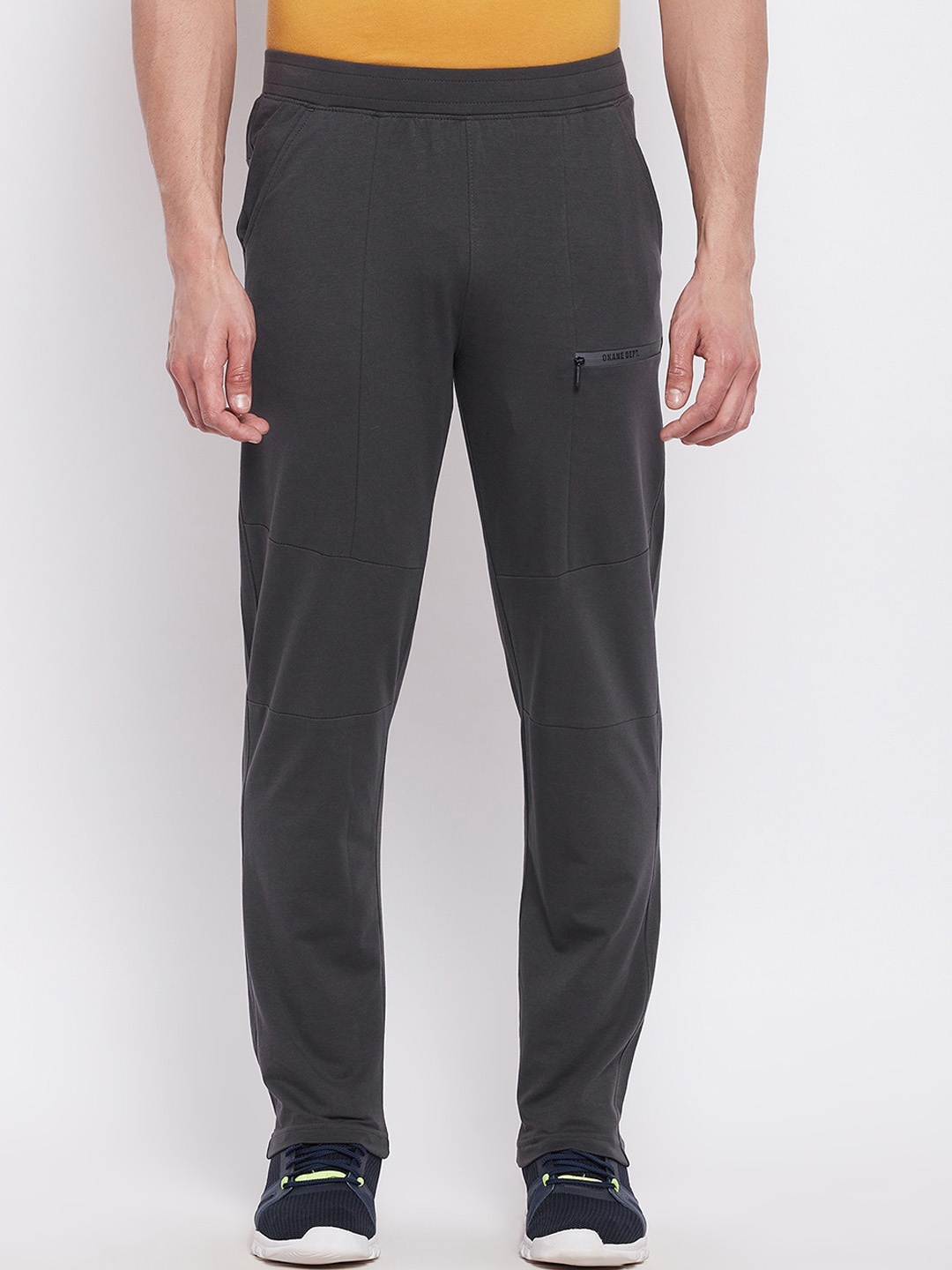 

Okane Men Charcoal Regular-fit Cotton Track Pants
