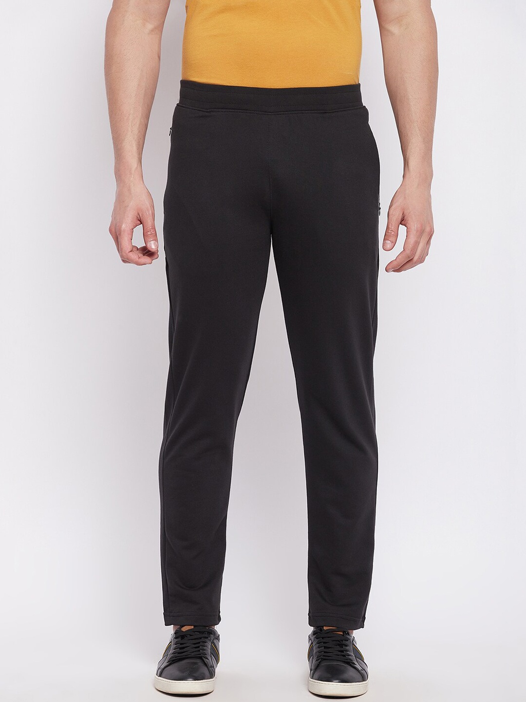 

Okane Men Charcoal Grey Solid Cotton Trackpants