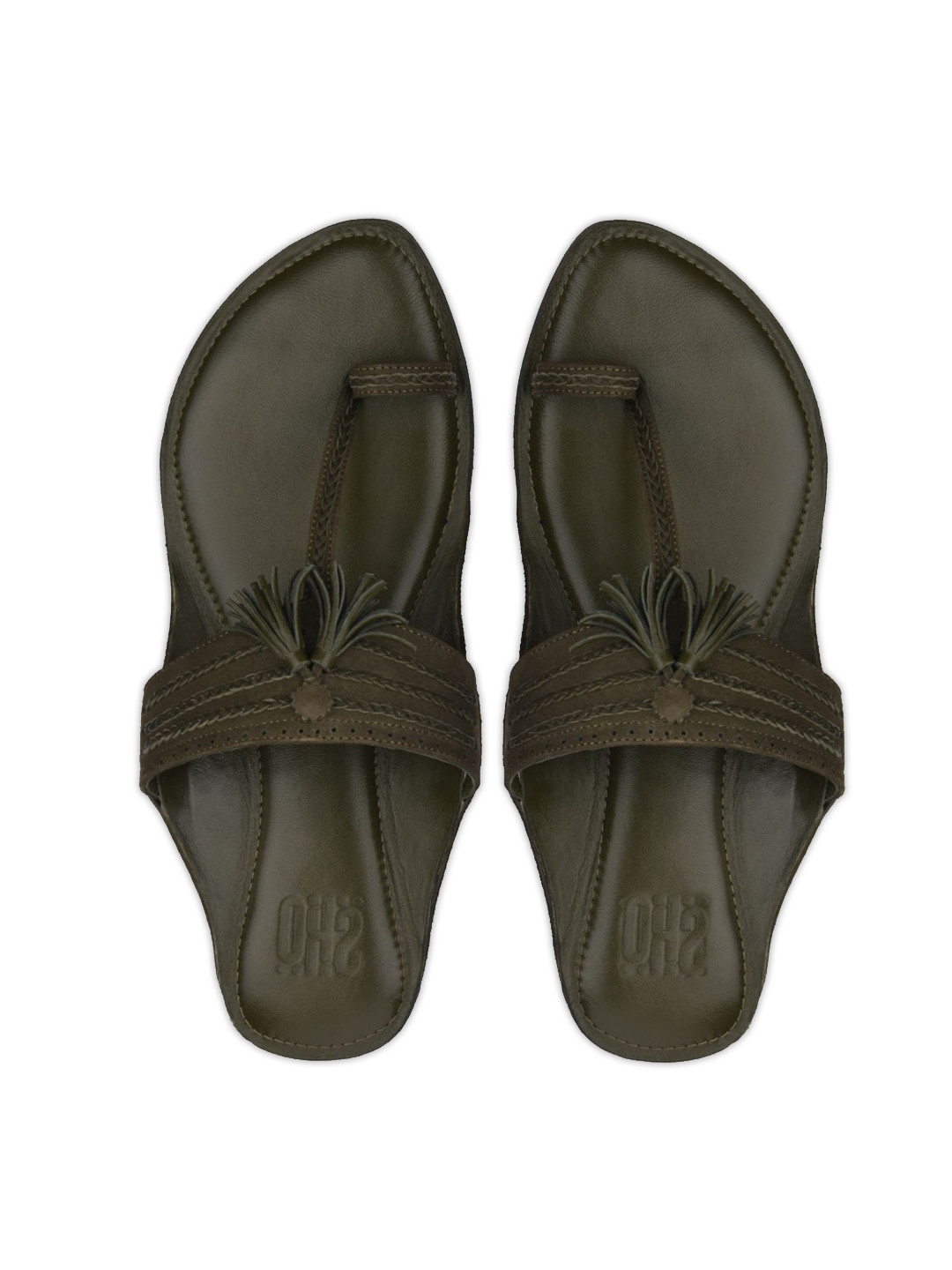 

SKO Men Green Solid One Toe Flats