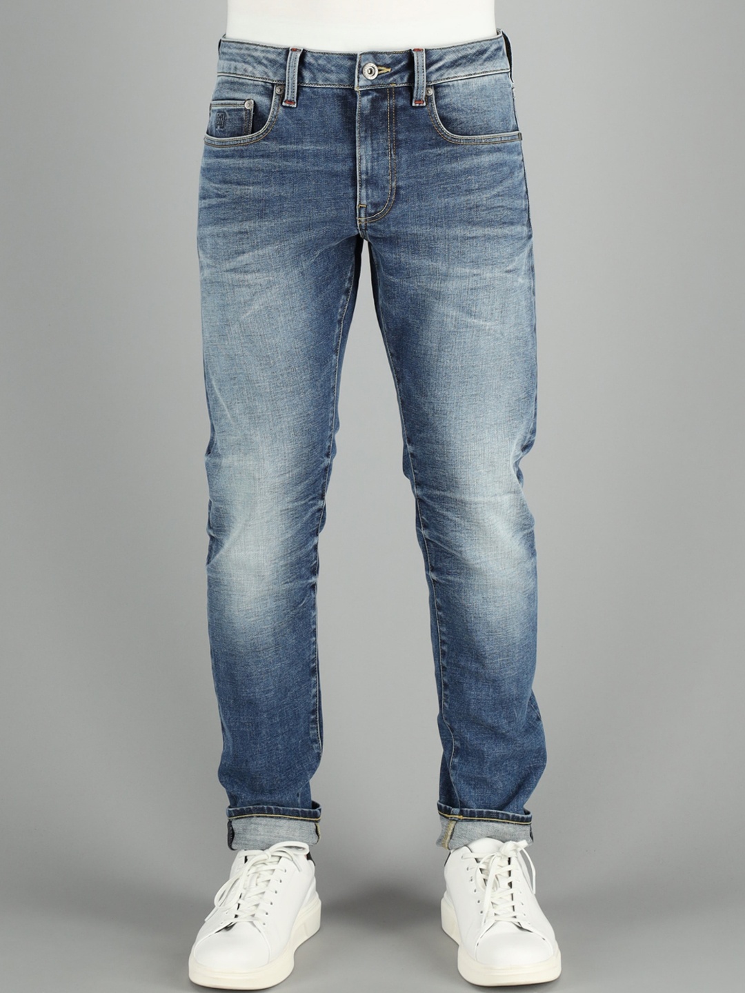 

FREESOUL Men Blue Slim Fit Heavy Fade Stretchable Jeans