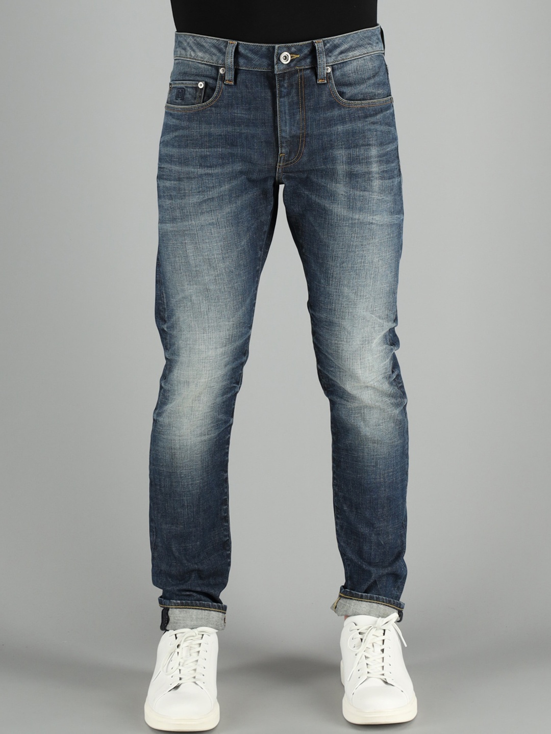 

FREESOUL Men Blue Slim Fit Heavy Fade Stretchable Jeans