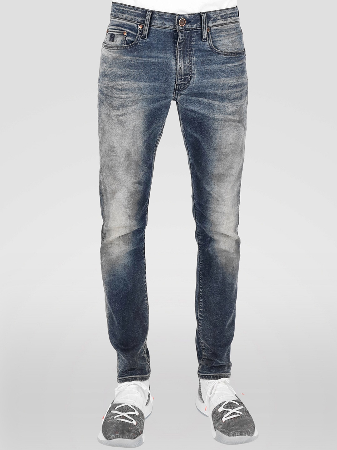 

FREESOUL Men Blue Slim Fit Heavy Fade Stretchable Jeans