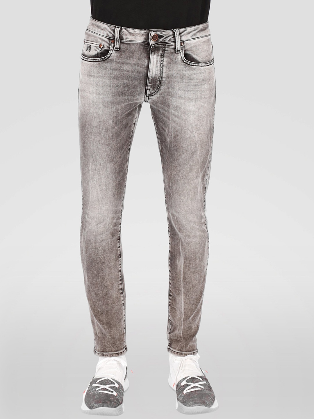 

FREESOUL Men Grey Slim Fit Heavy Fade Stretchable Jeans