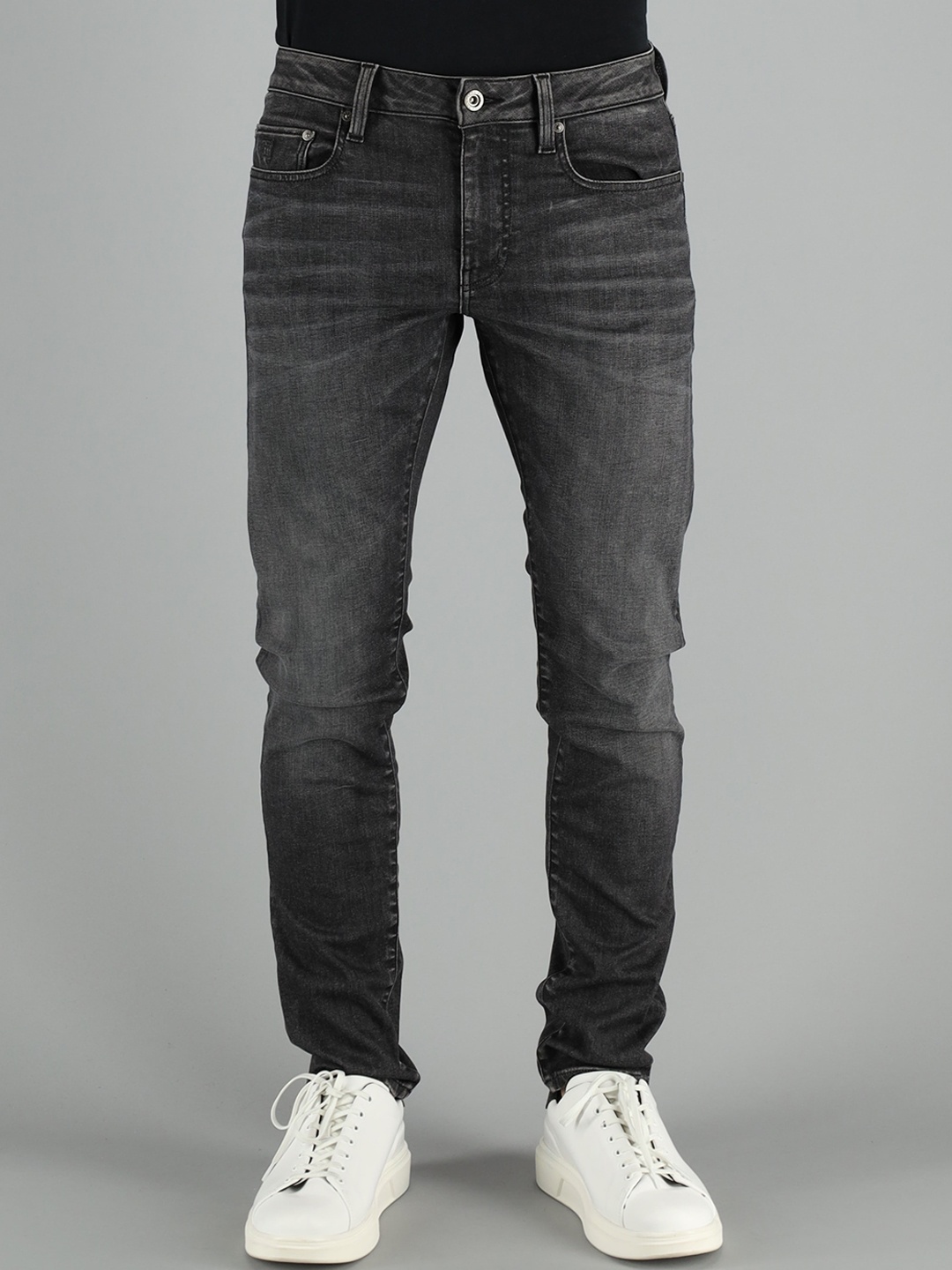 

FREESOUL Men Black Slim Fit Heavy Fade Stretchable Cotton Jeans