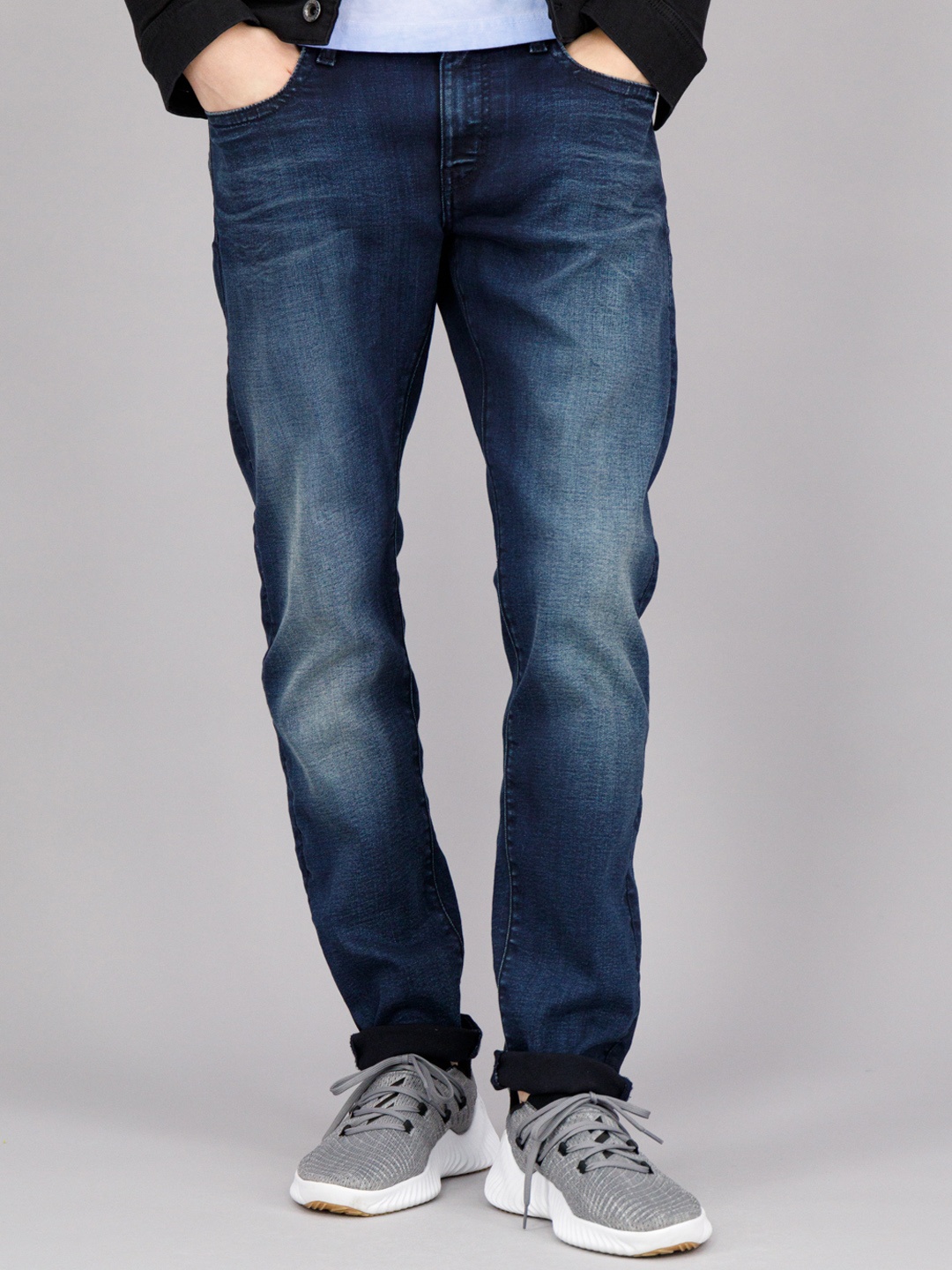 

FREESOUL Men Blue Slim Fit Heavy Fade Stretchable Jeans