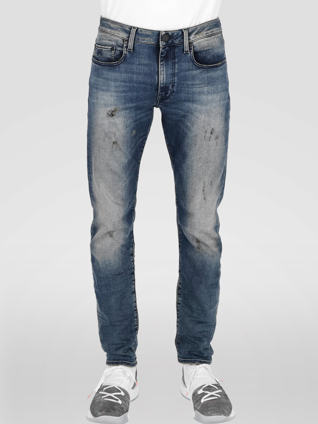

FREESOUL Men Blue Slim Fit Mildly Distressed Heavy Fade Stretchable Jeans
