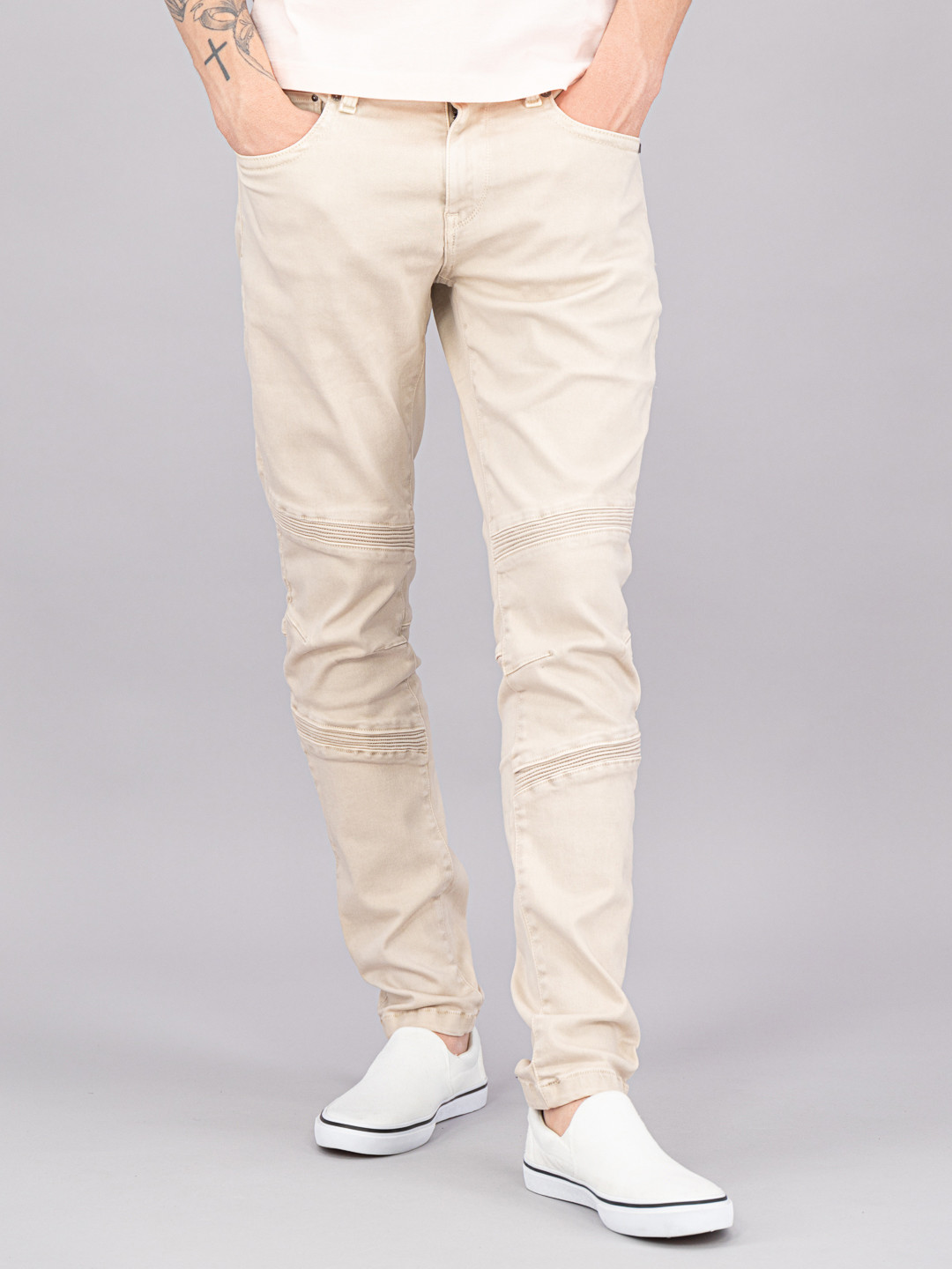 

FREESOUL Men Beige Slim Fit Cotton Jeans