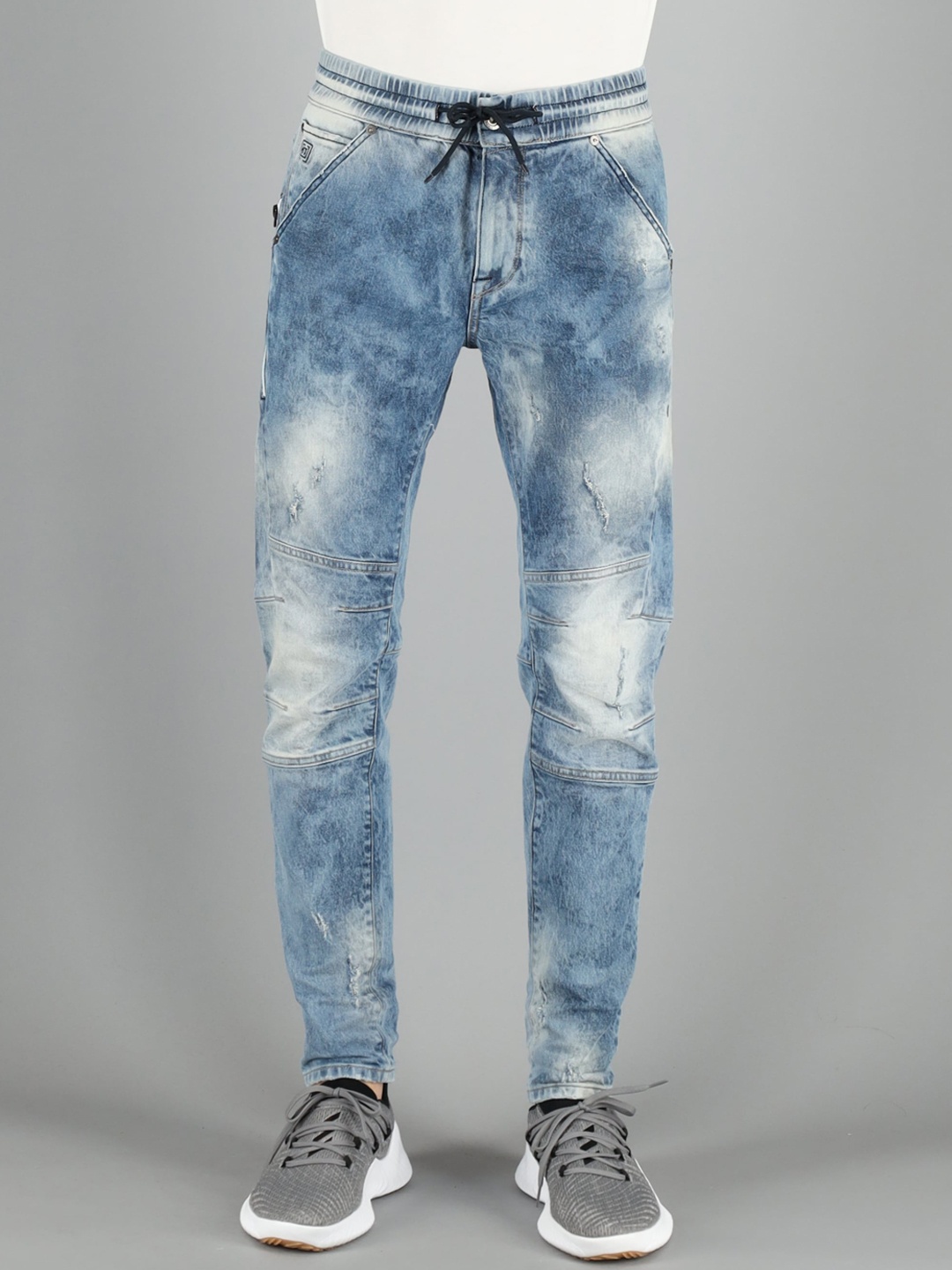 

FREESOUL Men Blue Mildly Distressed Heavy Fade Joggers