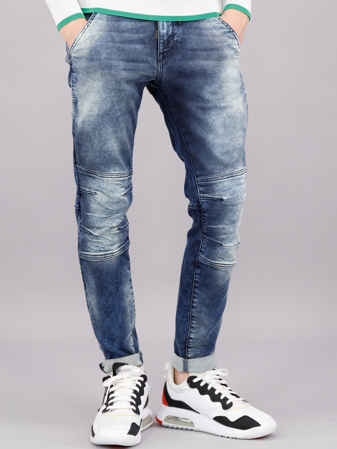 

FREESOUL Men Blue Jogger Heavy Fade Jeans