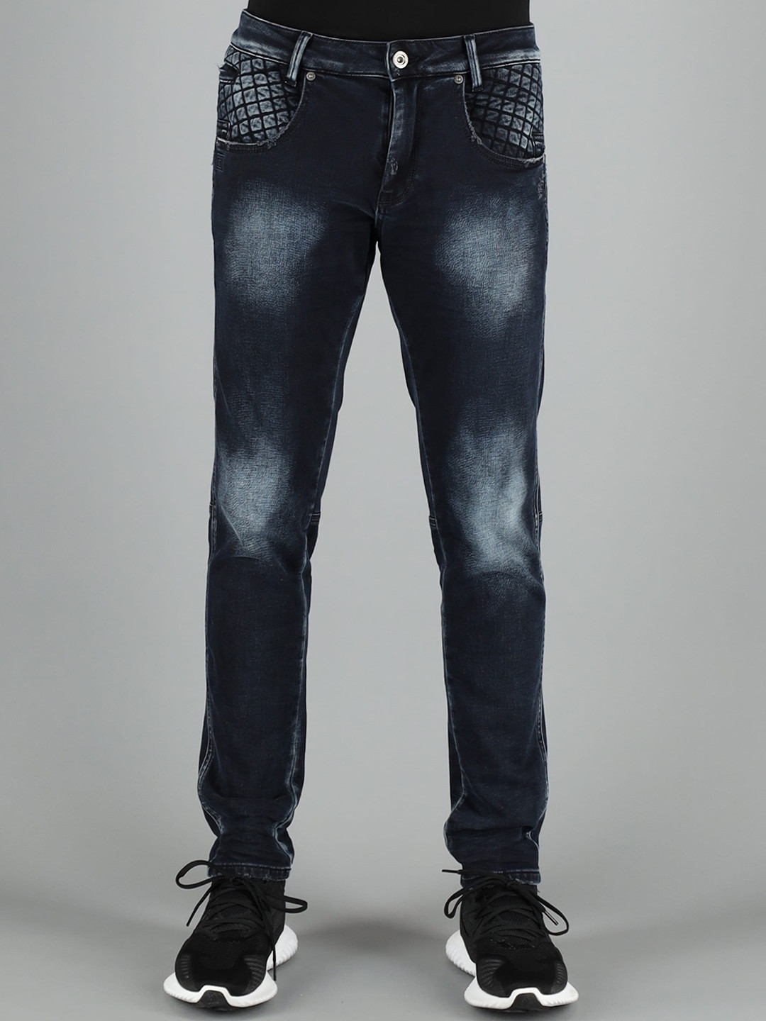 

FREESOUL Men Black Skinny Fit Heavy Fade Jeans