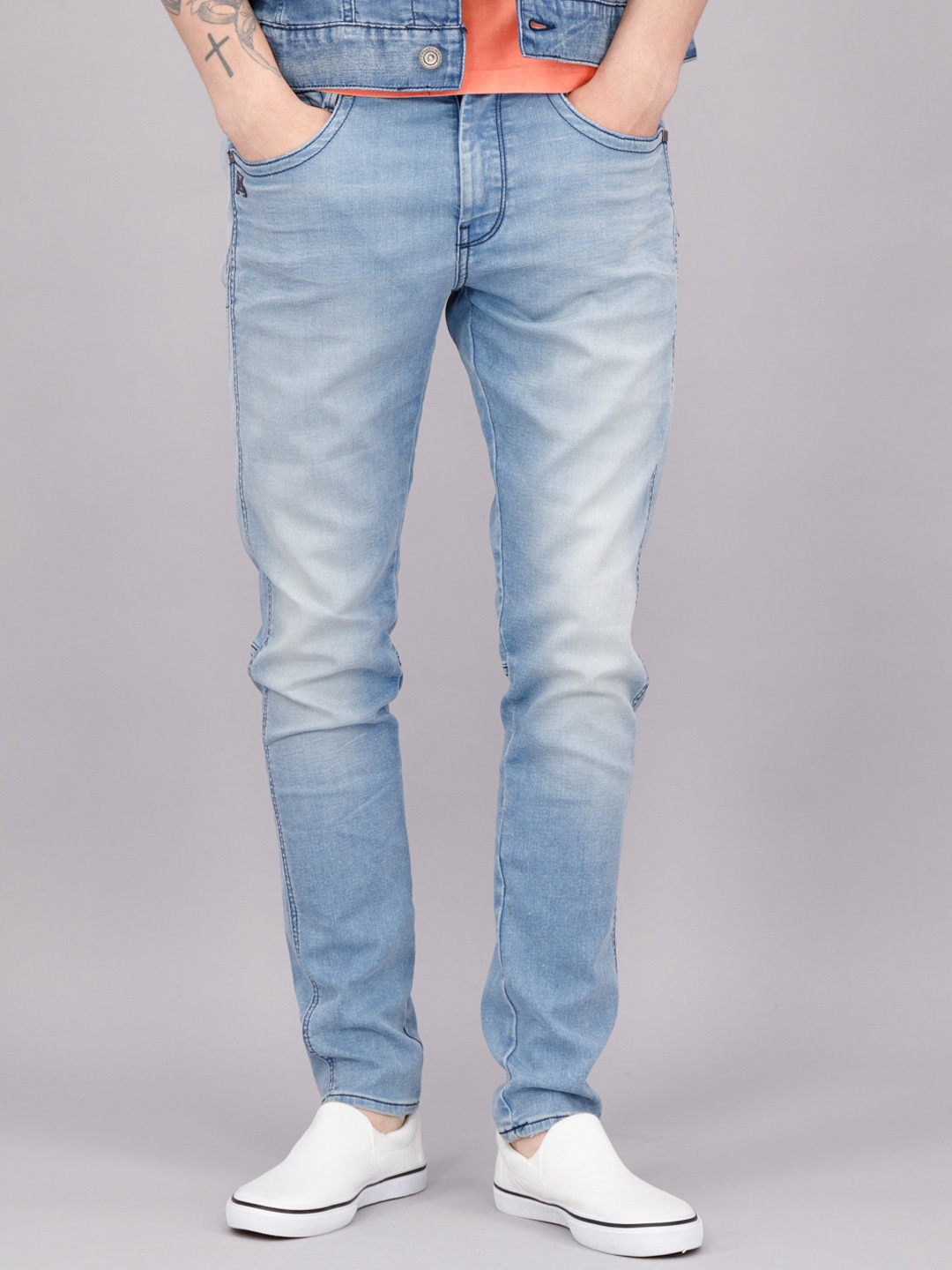 

FREESOUL Men Blue Skinny Fit Heavy Fade Jeans