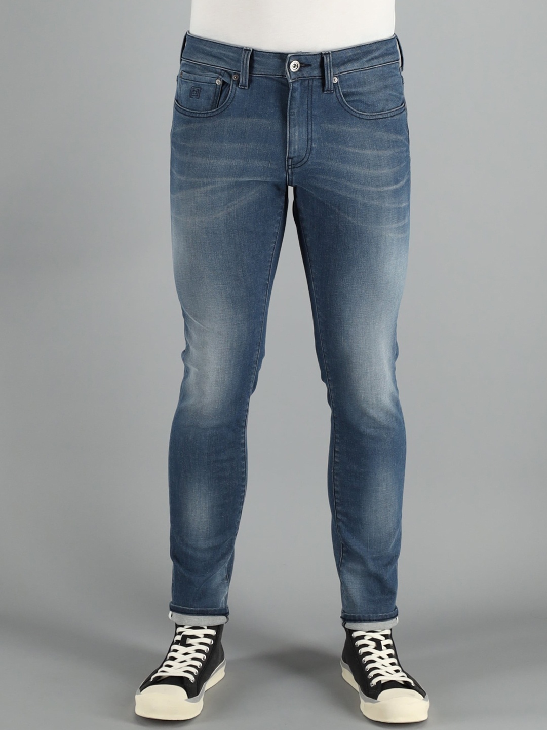 FREESOUL Men Blue Skinny Fit Heavy Fade Jeans - buy at the price of $20 ...