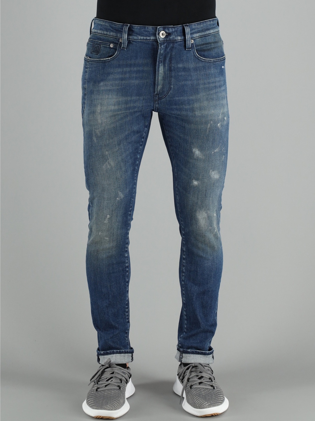 

FREESOUL Men Blue Skinny Fit Low Distress Heavy Fade Jeans