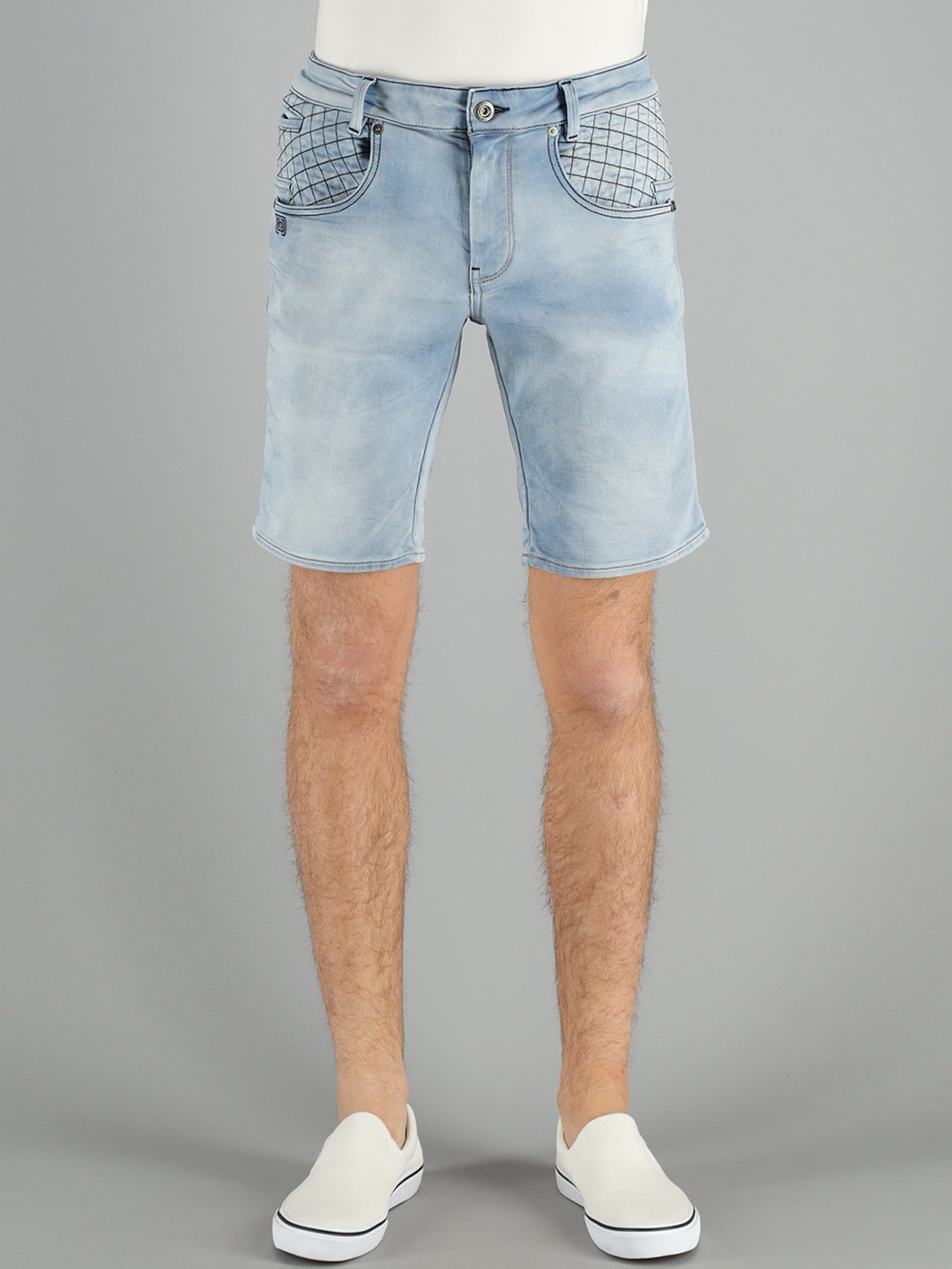 

FREESOUL Men Blue Washed Denim Shorts