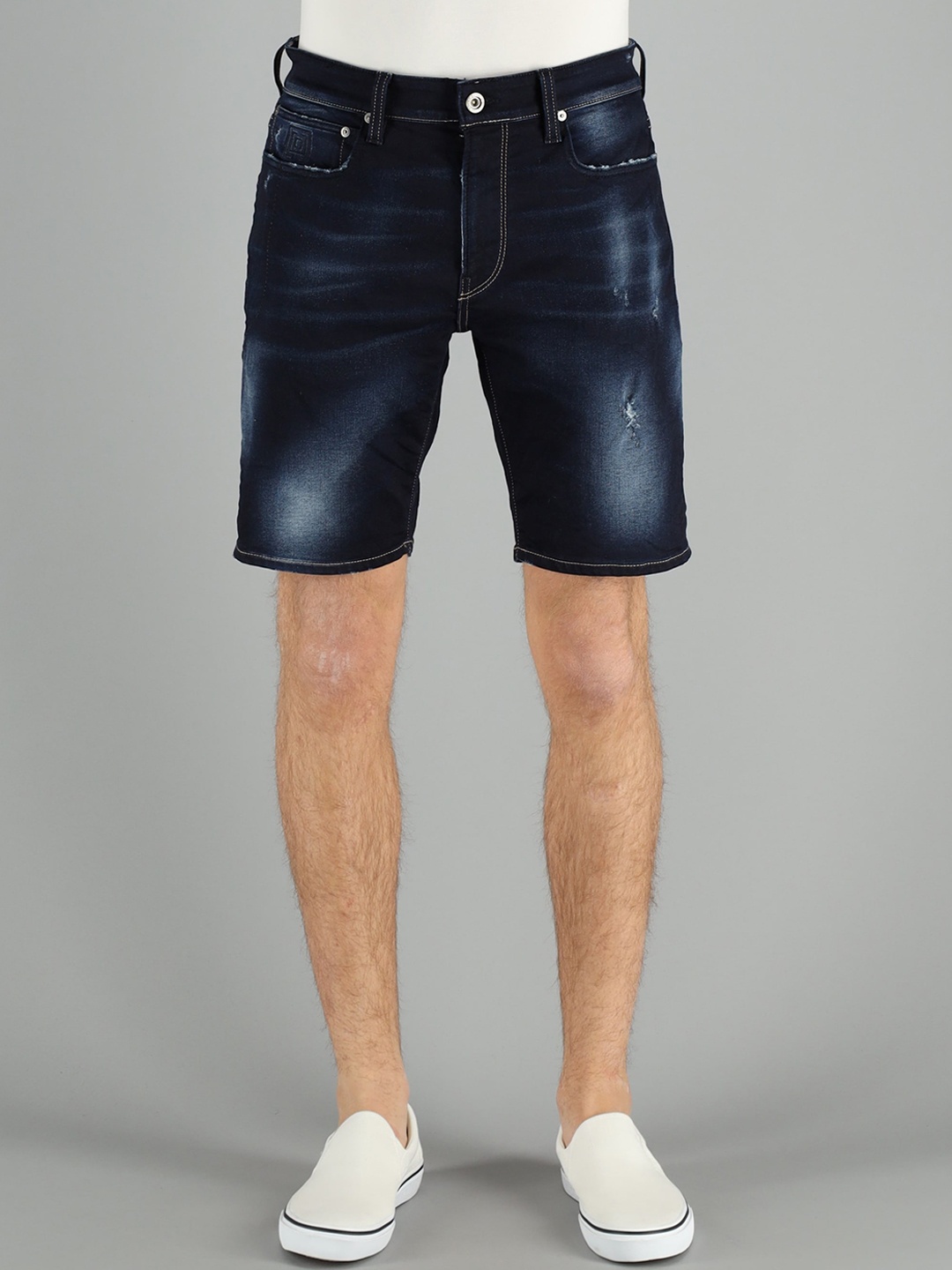 

FREESOUL Men Blue Washed Denim Shorts