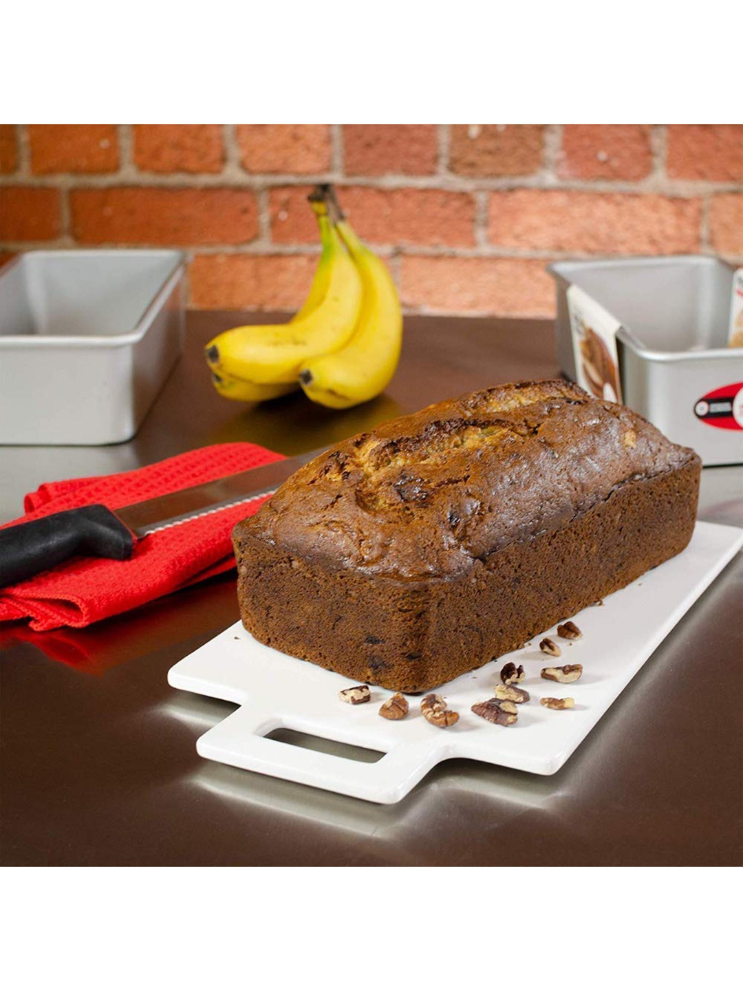 

Femora Grey Solid Carbon Steel Stone Ware Non-Stick Coated Baking Loaf Pan Set of 2