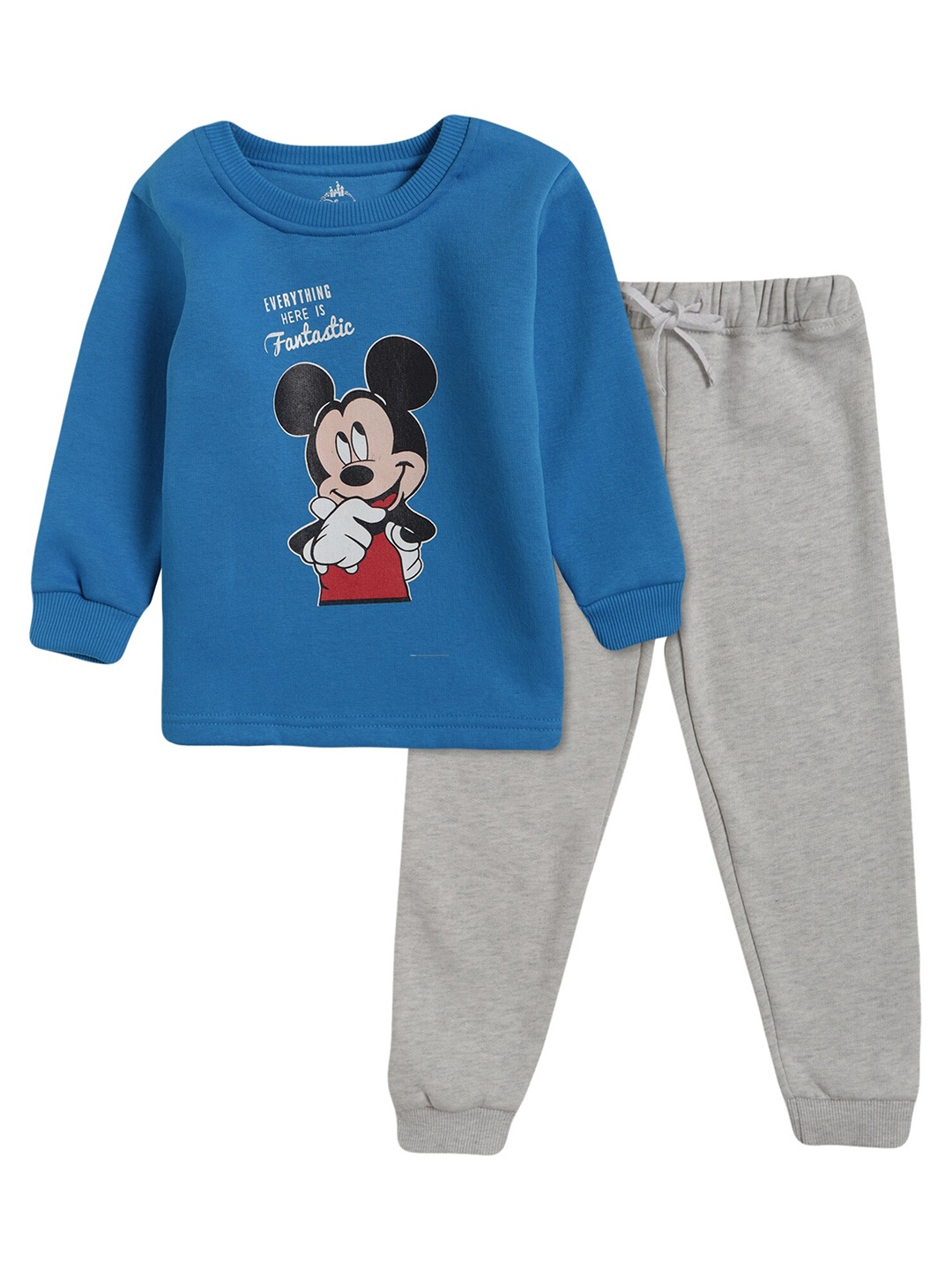 

Bodycare Kids Boys Blue & Grey Mickey Mouse Printed T-shirt with Pyjama, Assorted