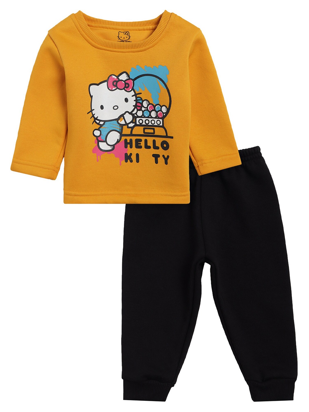 Bodycare Kids Girls Assorted Printed Hello Kitty Pure Cotton T-shirt with Trousers