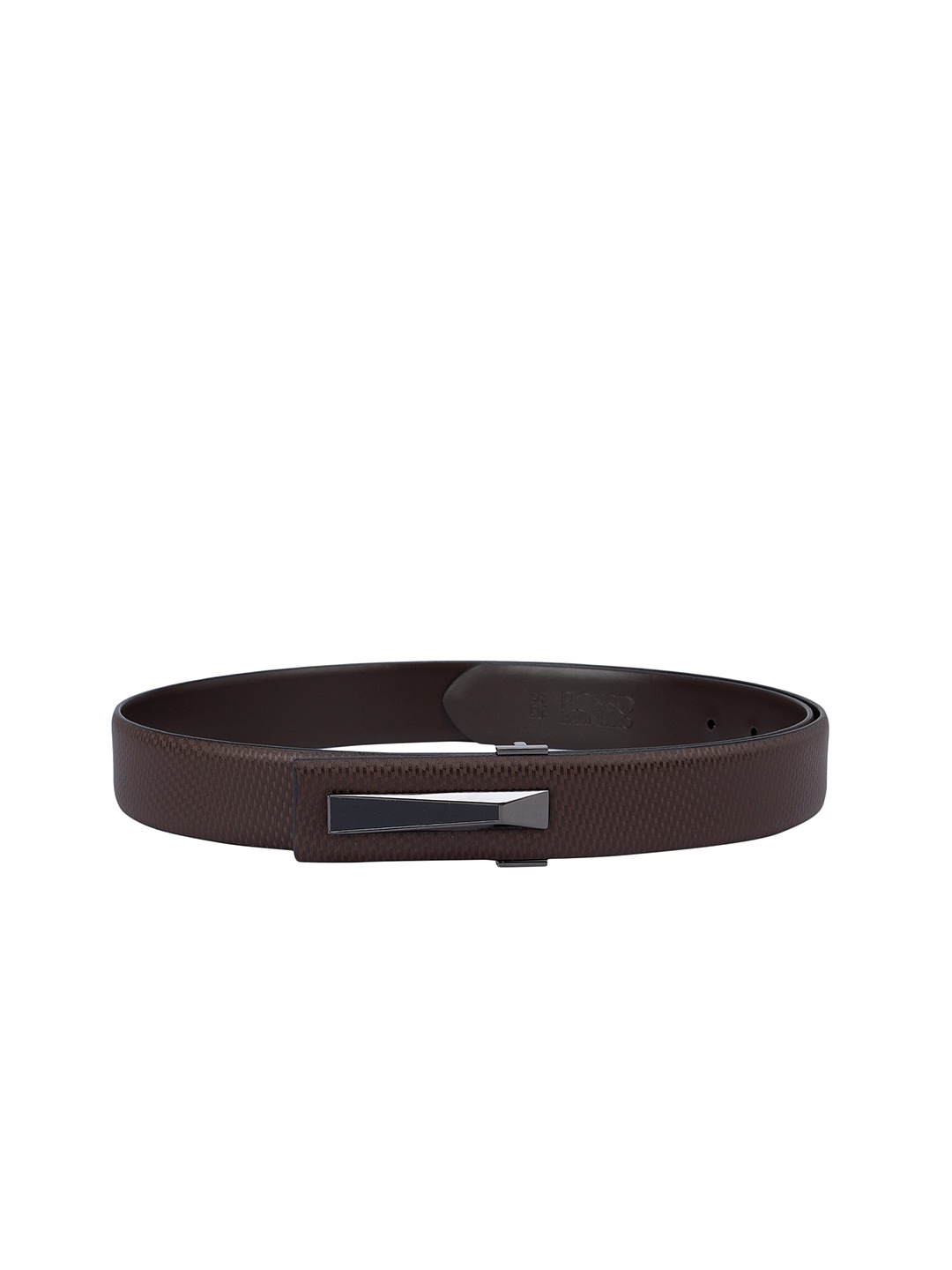 

ROSSO BRUNELLO Men Brown Textured Leather Belt