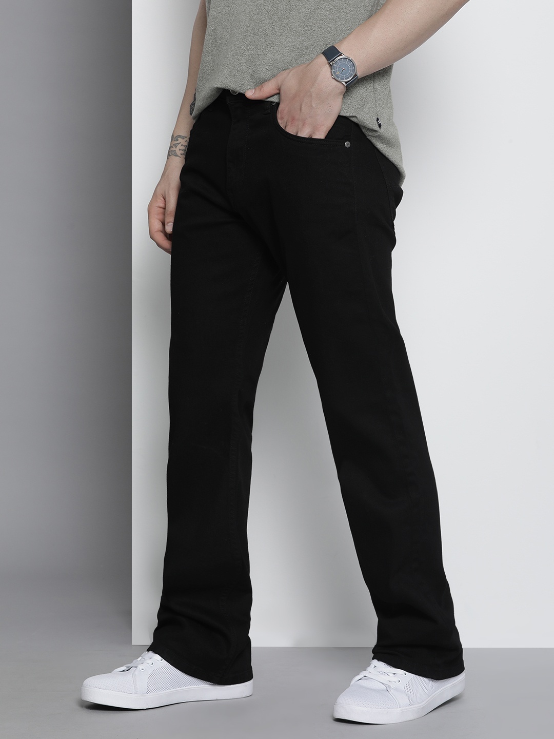 

Nautica Men Bootcut Mid-Rise Stretchable Jeans, Black