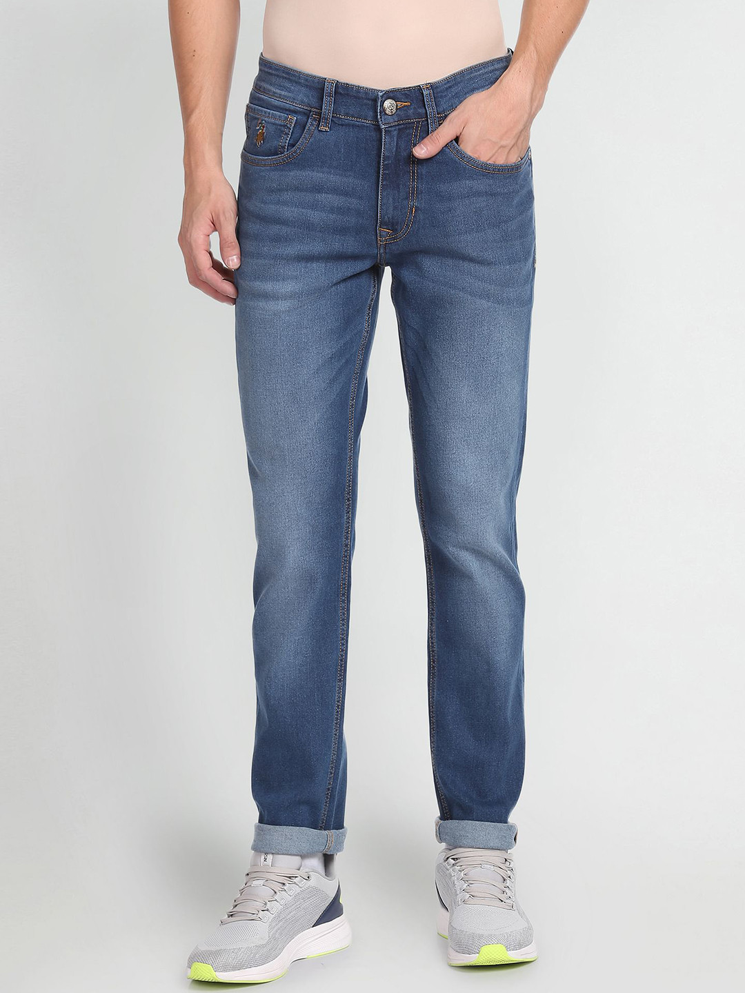 

U.S. Polo Assn. Denim Co. Men Blue Heavy Fade Stone Wash Jeans