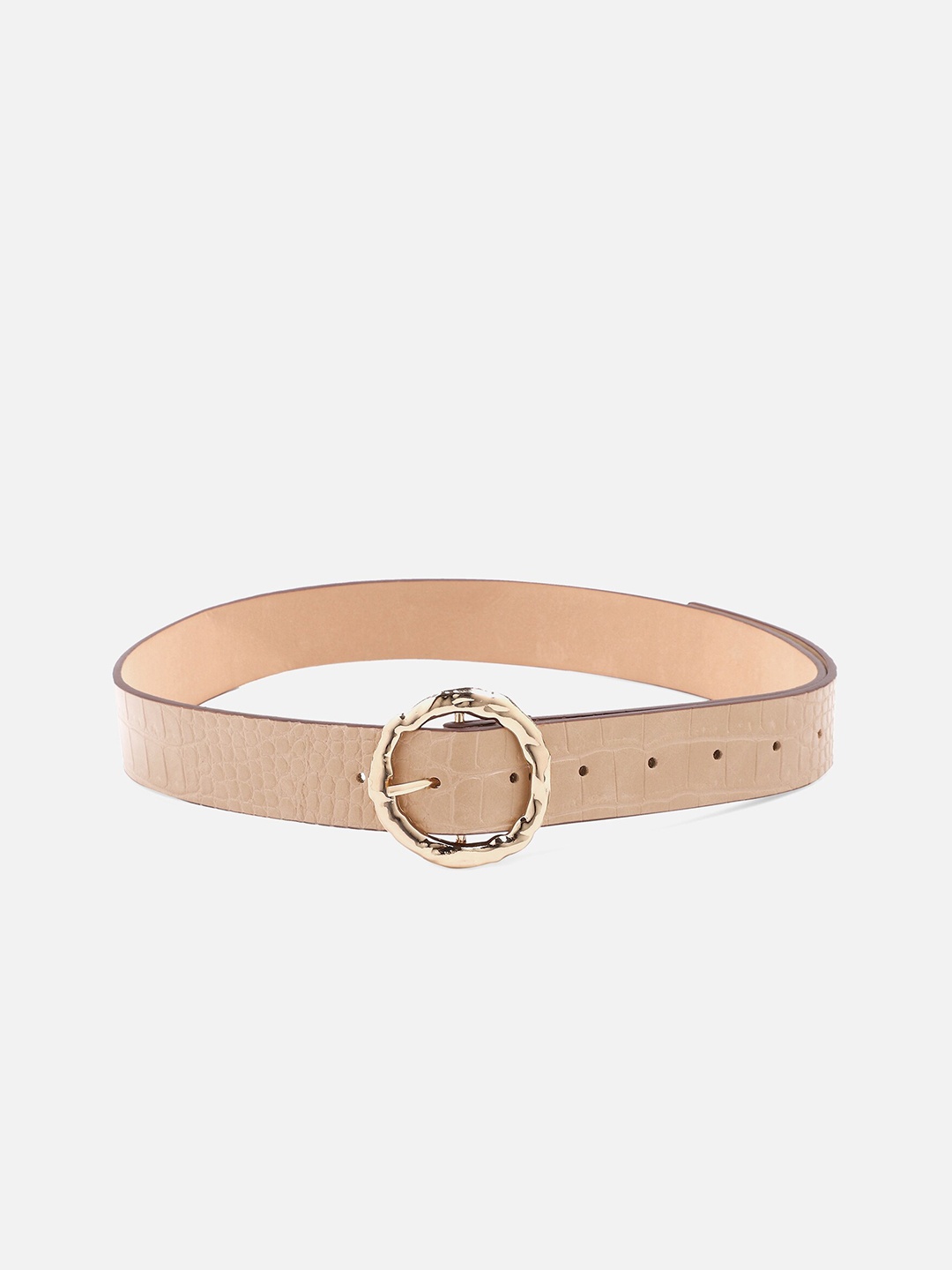 

20Dresses Women Beige Textured Synthetic Leather Belt