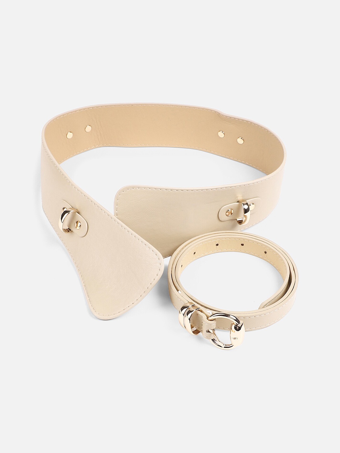 

20Dresses Women Beige Solid Synthetic Leather Belt
