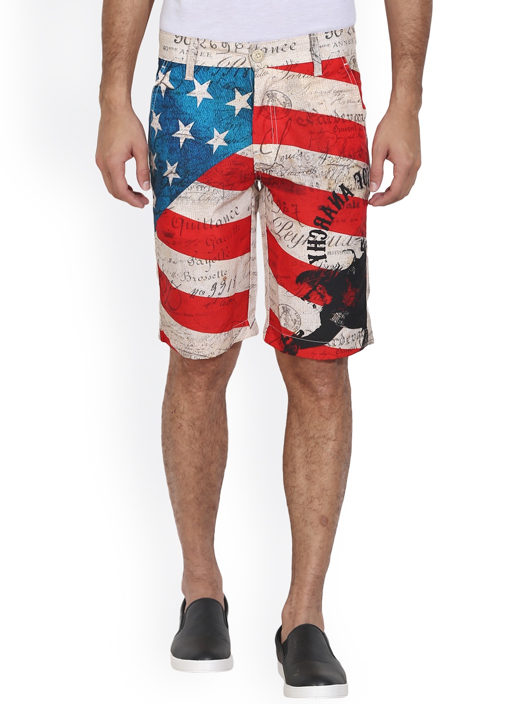 

Wear Your Mind Men Multicoloured Printed Slim Fit Chino Shorts, Multi