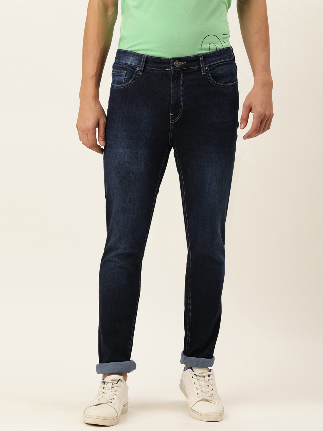 

FOREVER 21 Men Blue Light Fade Stretchable Jeans