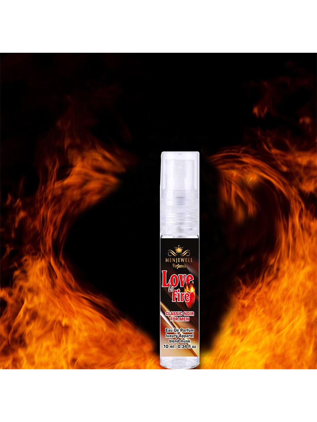 

Menjewell Men Love On Fire Classic Noir Eau De Parfum 10 ml, Black