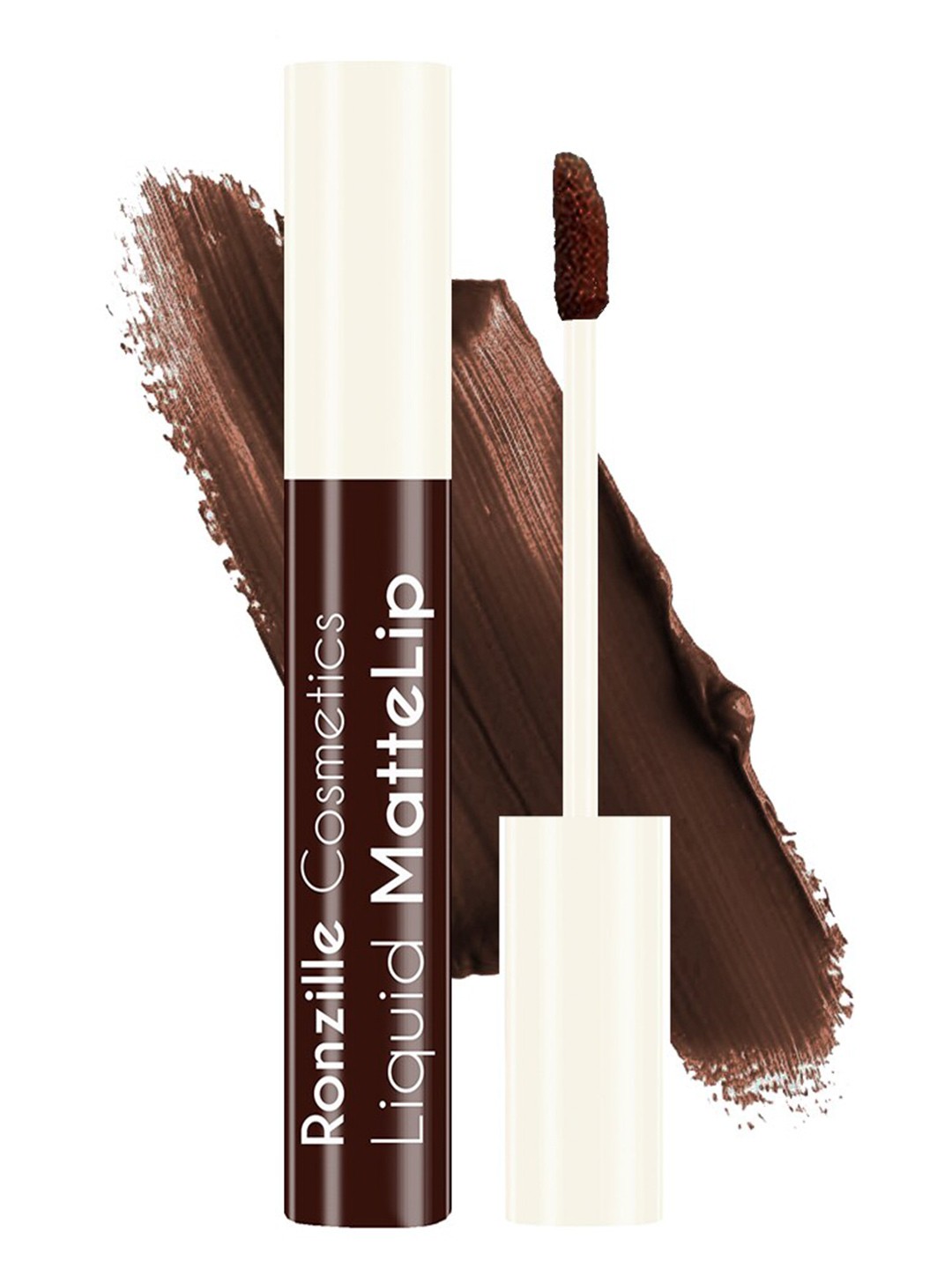 

Ronzille Non Transfer Liquid Matte Lipstick 5 ml - Shade 04, Coffee brown