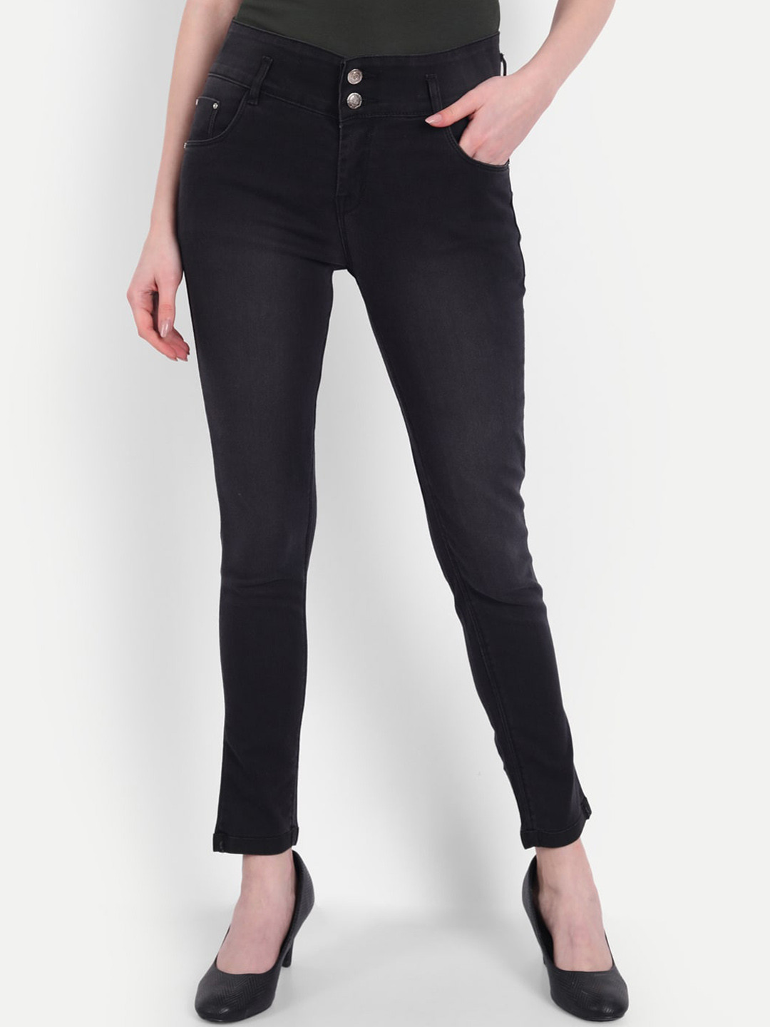 

BROADSTAR Women Black Skinny Fit High-Rise Stretchable Jeans