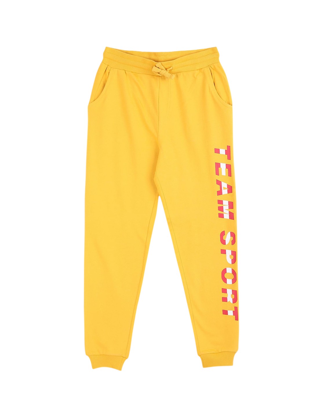 

Ruggers Junior Boys Yellow Mid-Rise Straight Fit Joggers