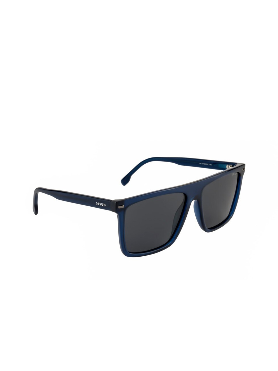 

OPIUM Men Grey Lens & Blue Rectangle Sunglasses with Polarised Lens